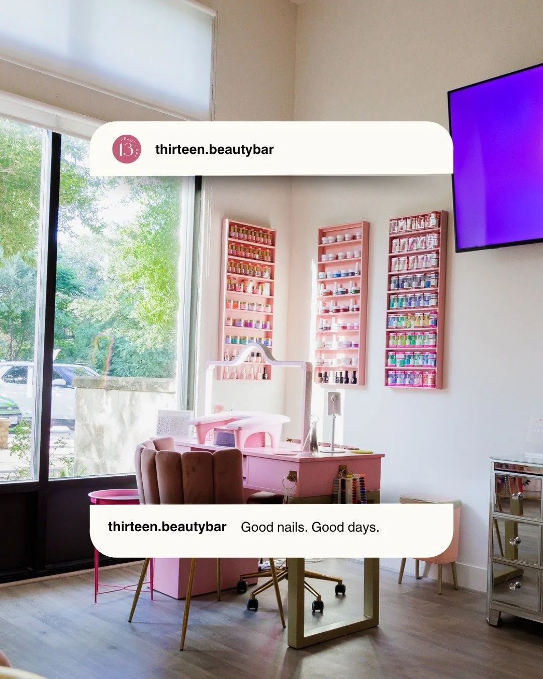 The little details make the experience ✨

📍Thirteen Beauty Bar is a luxury nail salon in San Antonio, located in La Cantera, specializing in Gel X, Builder Gel, manicures, pedicures, and nail art.
📲 Appointments available - link in bio to book