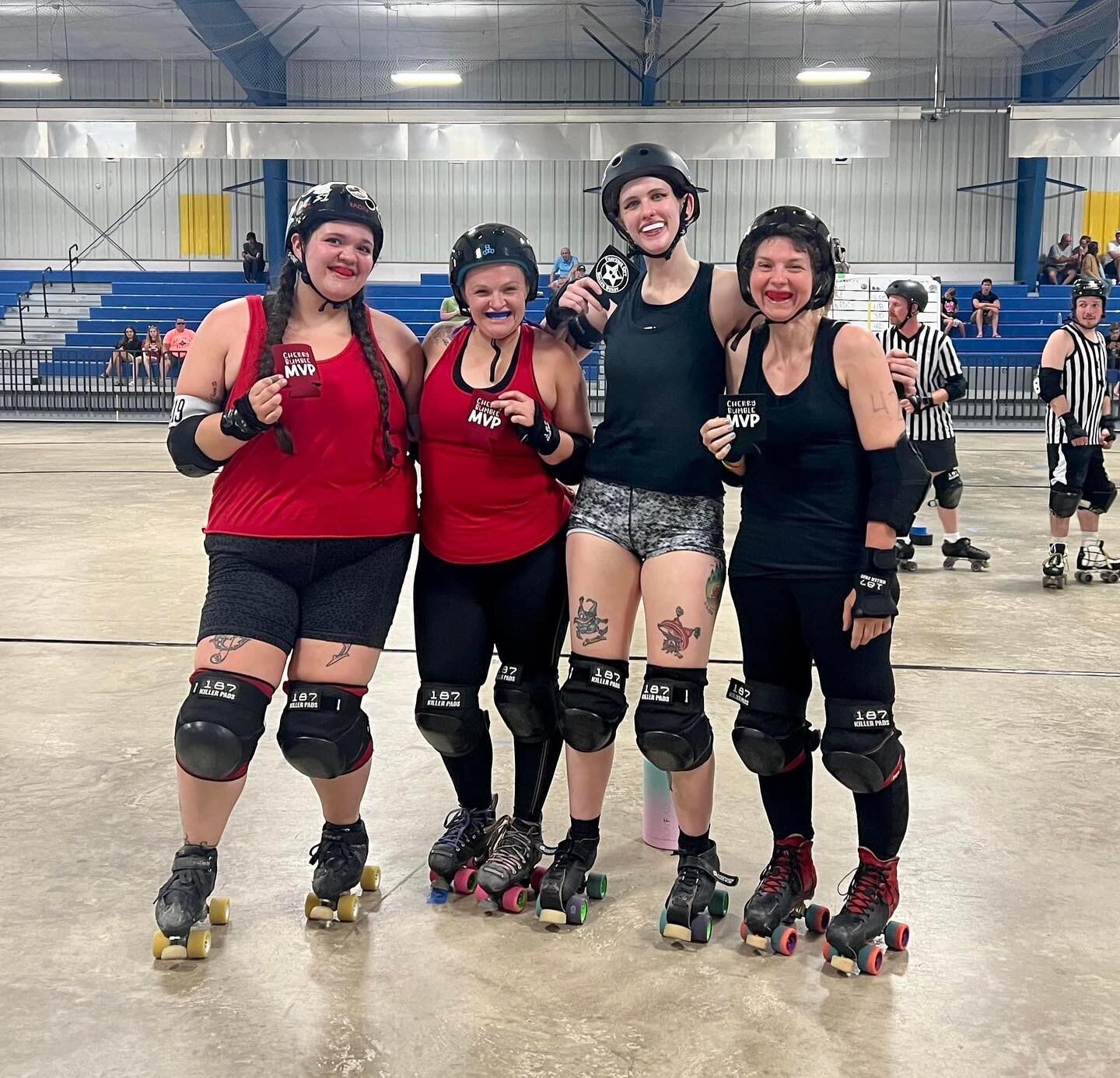 Thanks to all who helped out at the 2023 Cherry Rumble and congrats to our MVPs!
Game 1: Rookie Bout
Dez, Blazing Bulldog, Deacon and Molly
Game 2: Regulation Bout
Bio, Jawbreaker Jos&egrave;, Captain Beefstock, Catch Hell
Game 3: All-gender Bout
Hop
