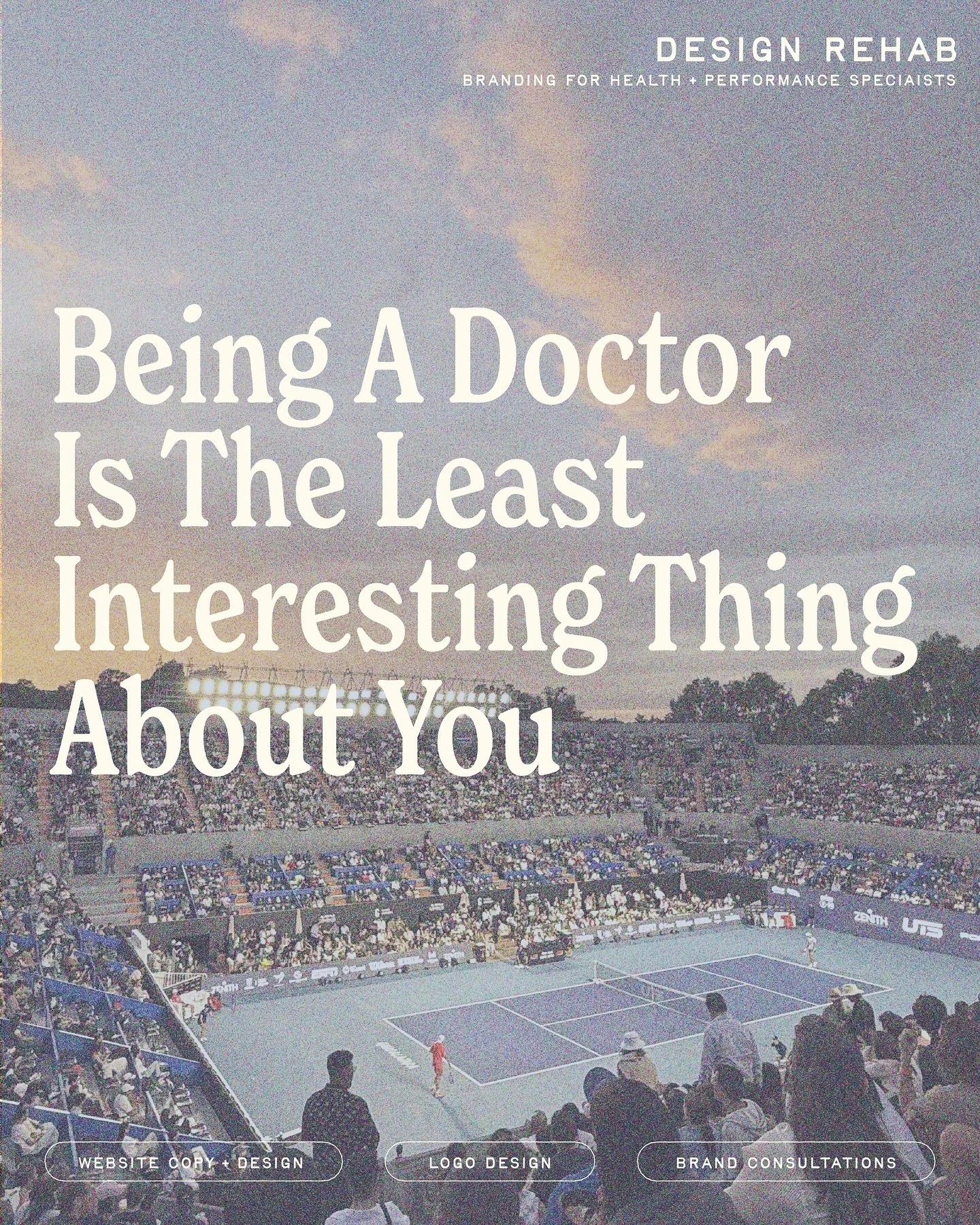 Be more than just a doctor. Be more creative than AI. Be authentic and unique and weird. And stop doing what everyone else is doing, it’s boring.