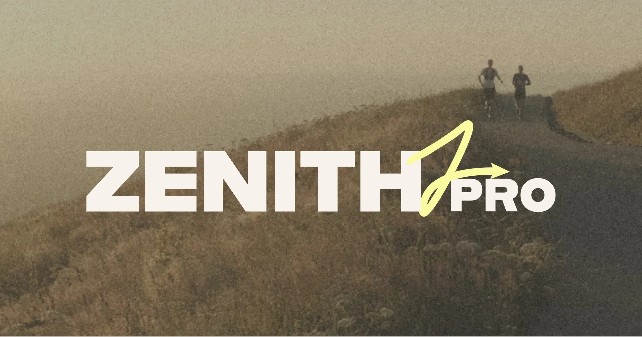 zenith pro logo on top of trail runner background