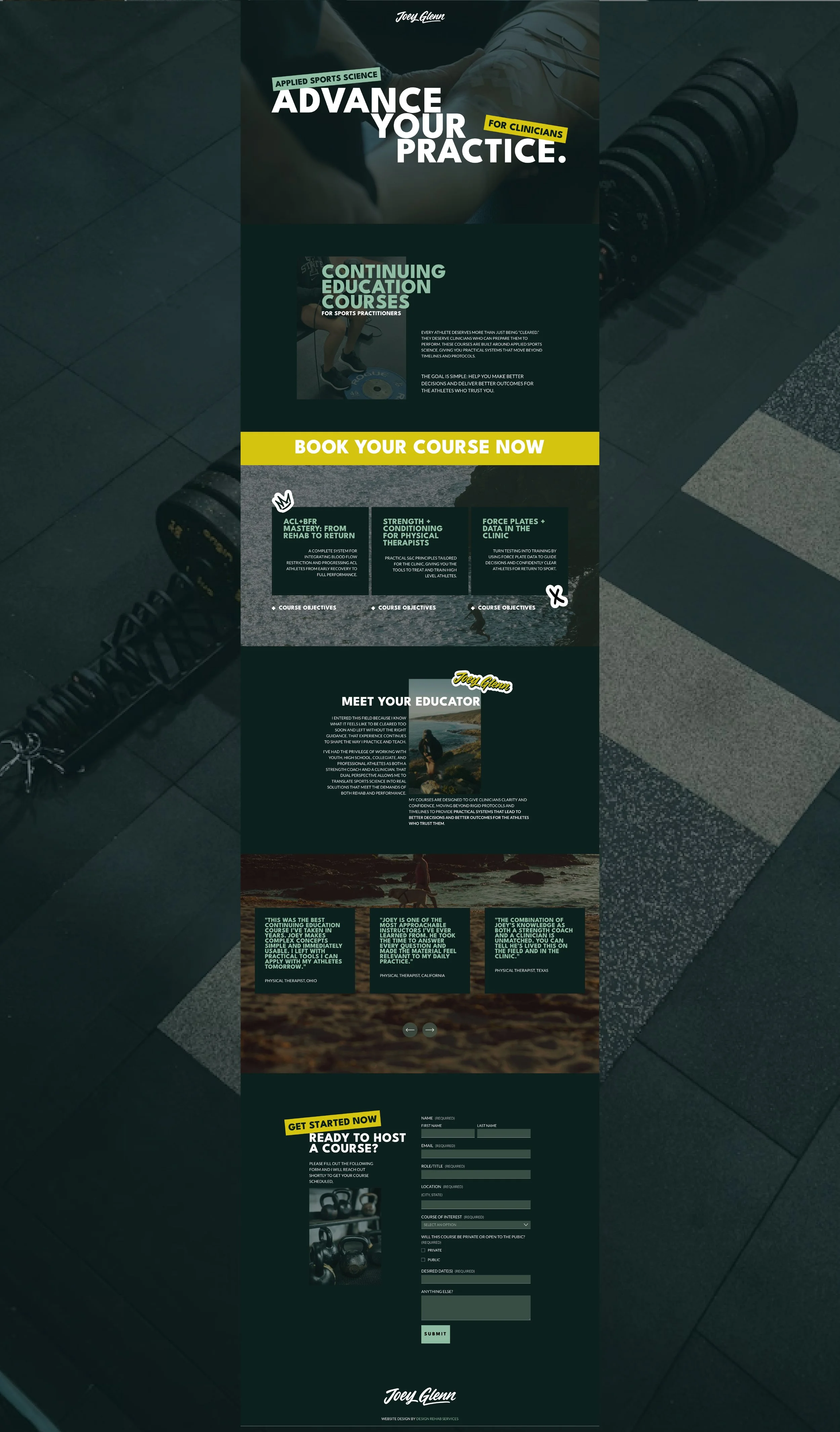 joey glenn continuing education website design