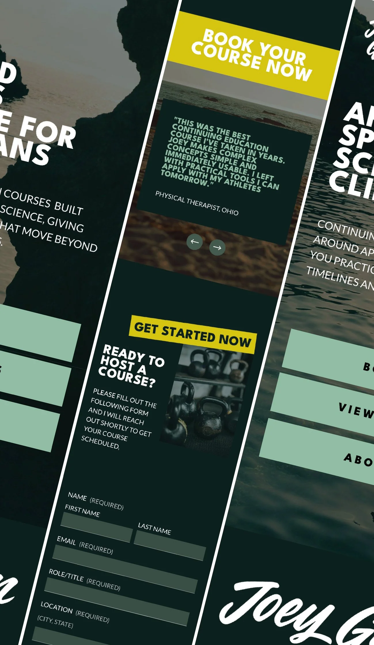 joey glenn branding for website mobile layout