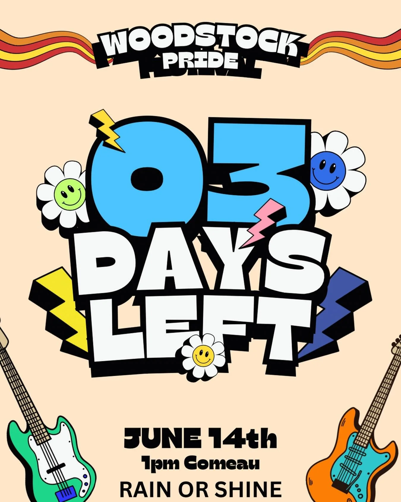 🔥3&hellip;.🏳️&zwj;🌈🏳️&zwj;⚧️

Can you hear the magic and music yet? Well we&rsquo;ve got 3 days till pride parade&hellip;get your brightest colors out, your sun hats and sun screen. 

Pride is coming to Woodstock! 

#woodstockNYpride #pride2026 #