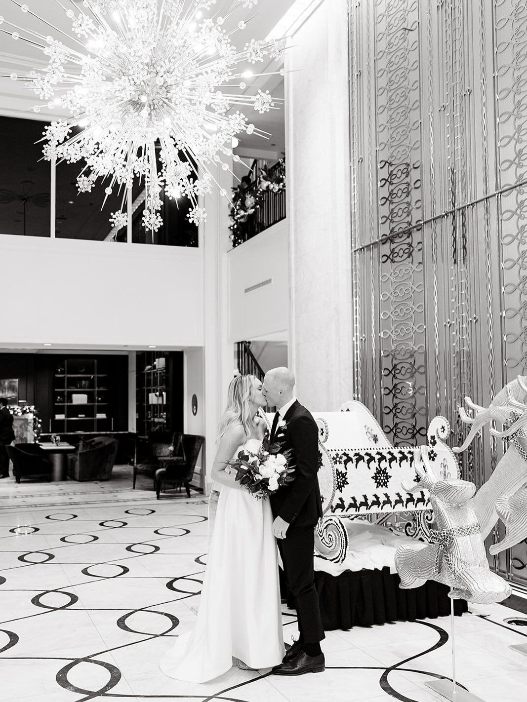 There is nothing more magical than a Christmas Eve wedding, resplendent with twinkling lights and just a dusting of snow. Happy 3rd Anniversary to Madi + Sam!

Pairing rich velvet linen, sweet anemones, and loads of candles added just the right touch