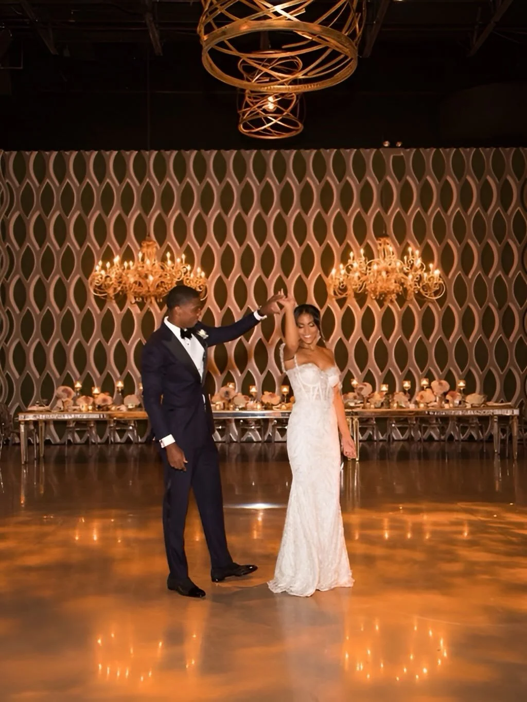 A beautiful space is only the beginning.

What matters is how it holds once the night starts. Here, the structure of the reception carried that weight. Long tables anchored the room and kept the energy centered, while candlelight stayed low and consi