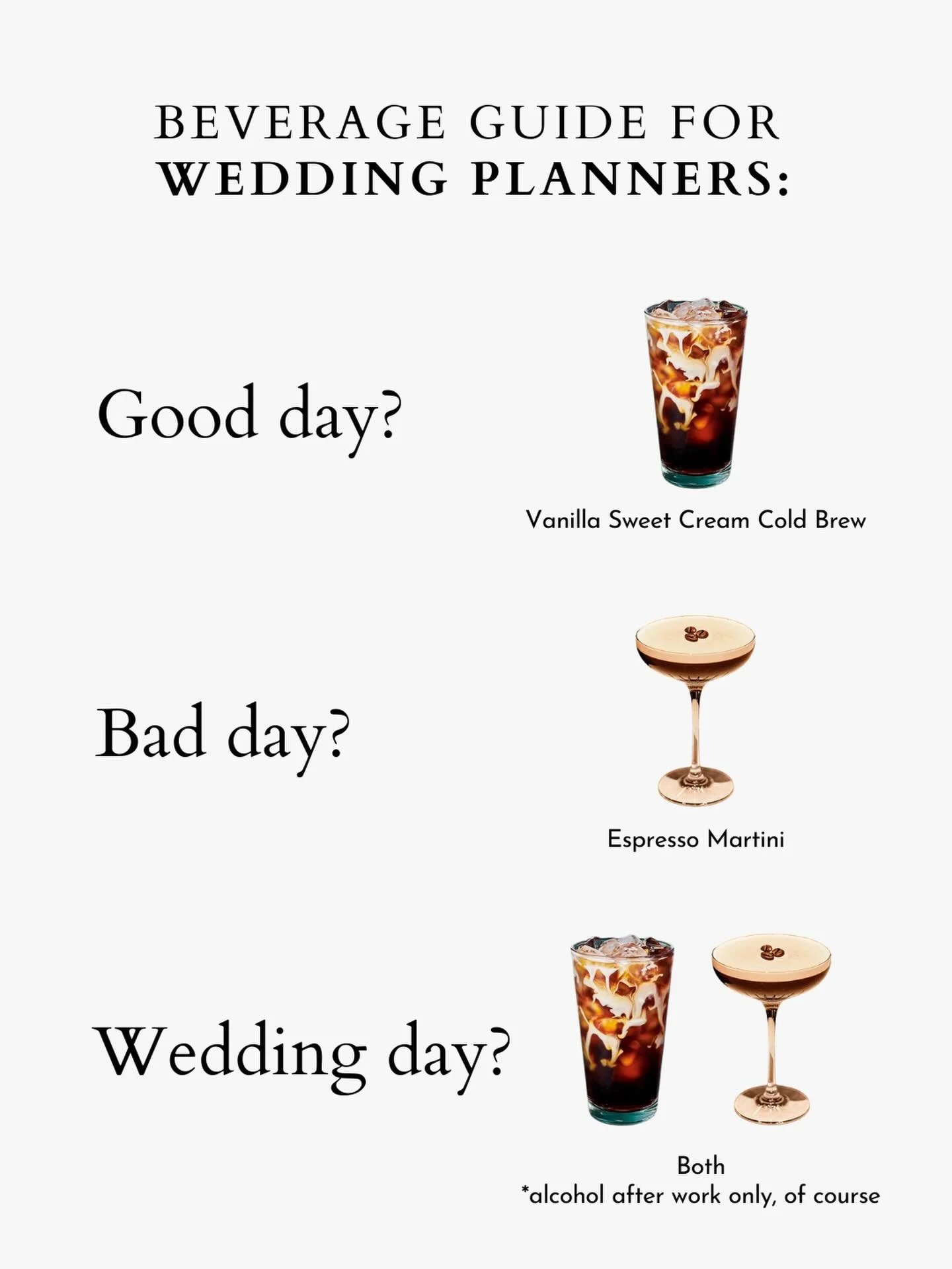 Coffee is ALWAYS the answer ☕

If it&rsquo;s a great day, it&rsquo;s a reward. If it&rsquo;s a challenging day, it&rsquo;s still a reward.

Planning: @bethbernstein.events