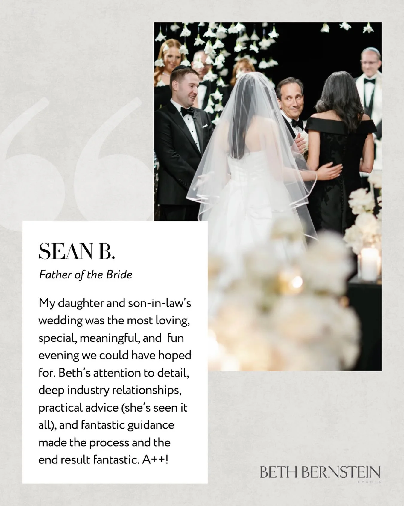 Kind words like these never get old.

I am incredibly grateful for the trust my clients place in me and for the opportunity to be part of such meaningful moments in their lives. It is a privilege I never take for granted.

Planning: @bethbernstein.ev