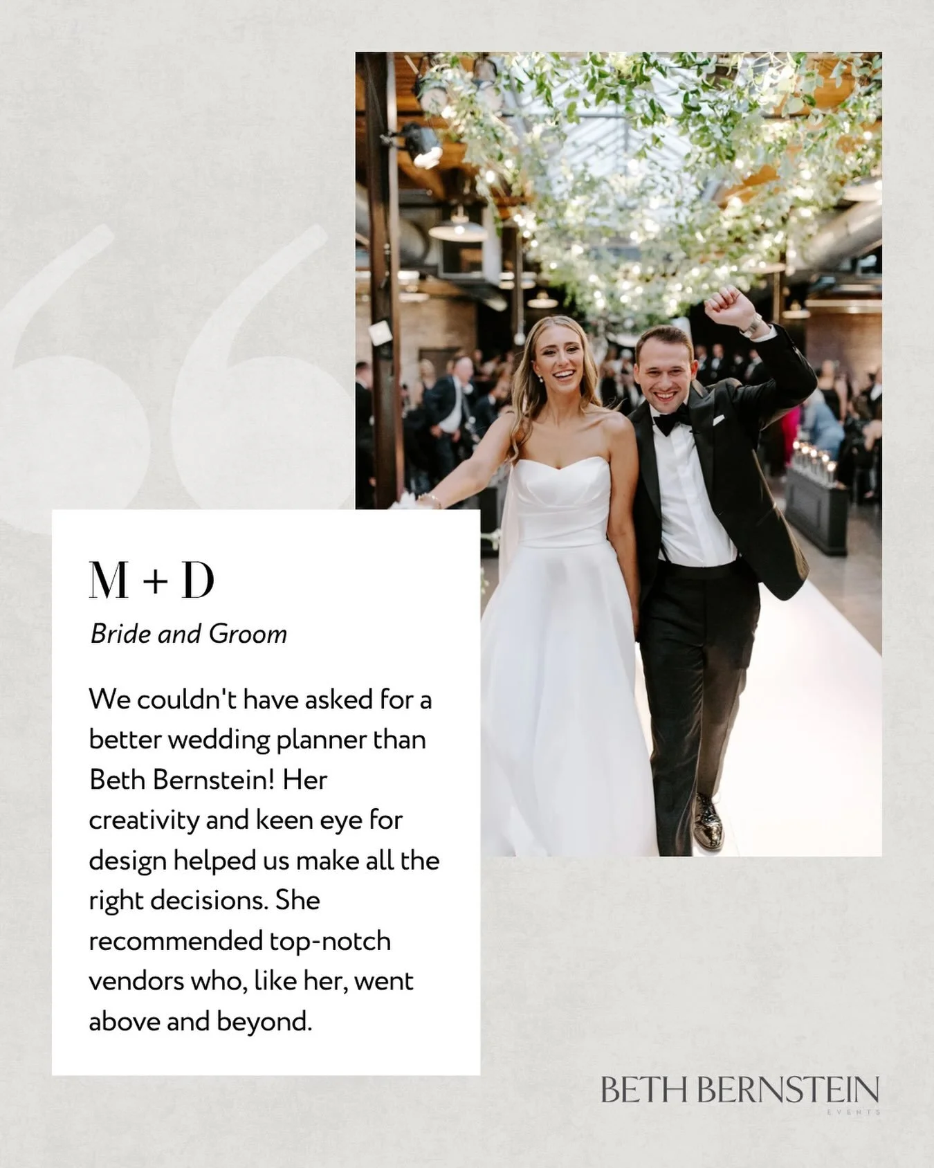 Receiving messages like this is something I never take for granted.

Every couple invites me into one of the most meaningful seasons of their lives, and being trusted to guide them through that journey is a privilege. Knowing that M + D felt supporte