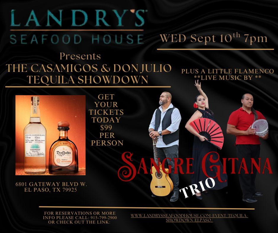 SANGRE GITANA TRIO (live) @ Landry’s Seafood House for the TEQUILA SHOWDOWN!