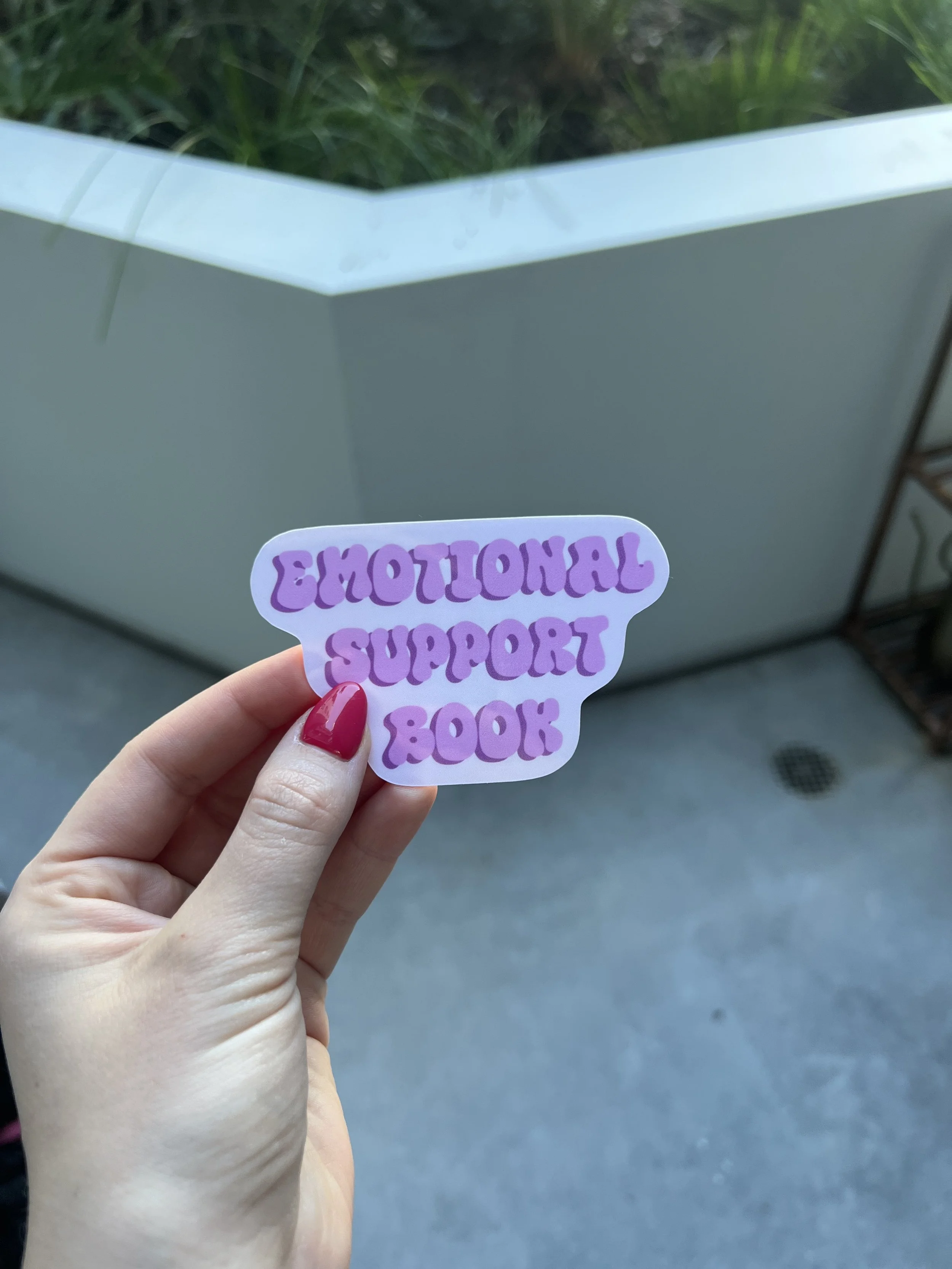 Emotional Support Book Sticker