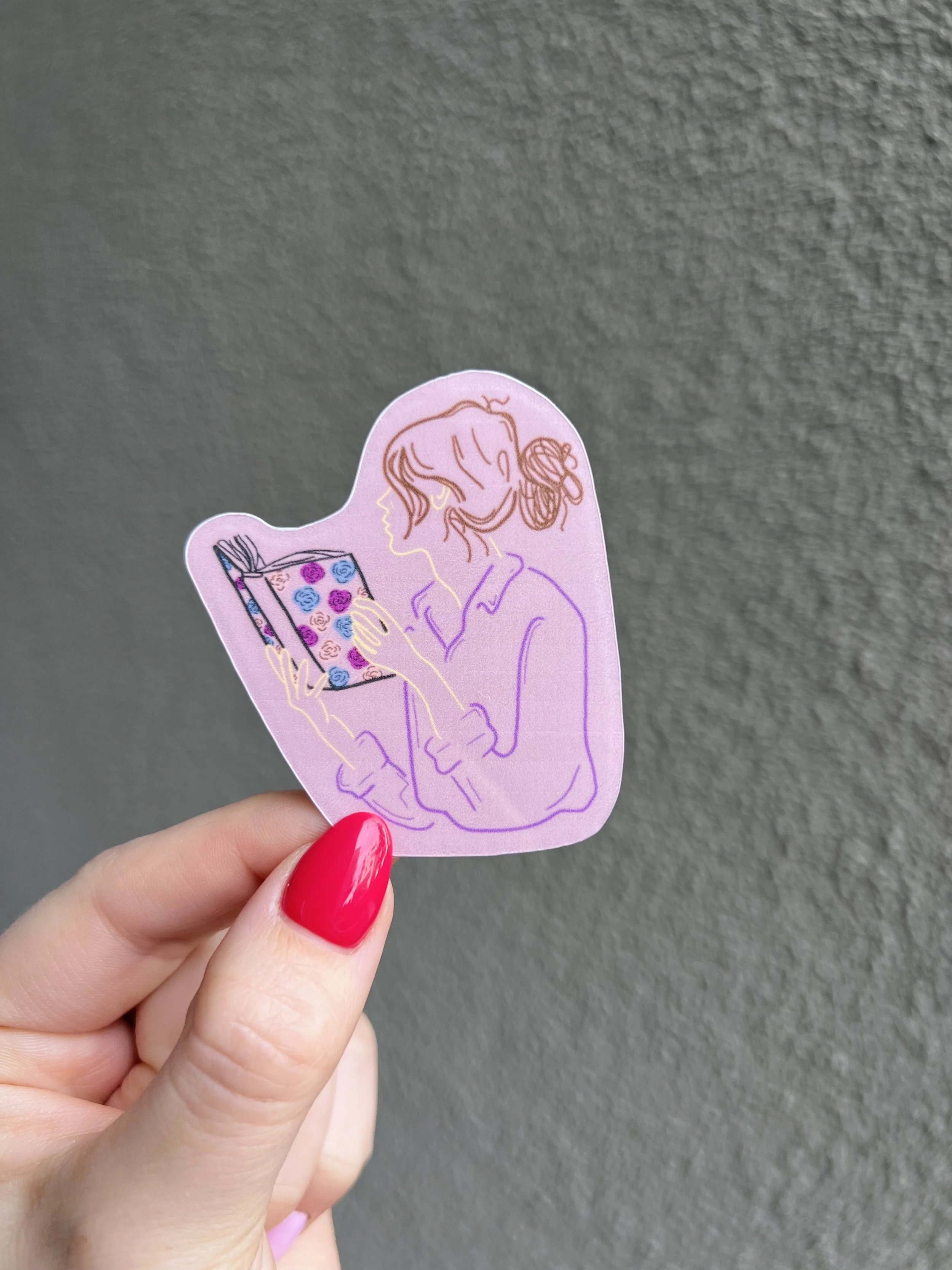 Girl Reading Sticker