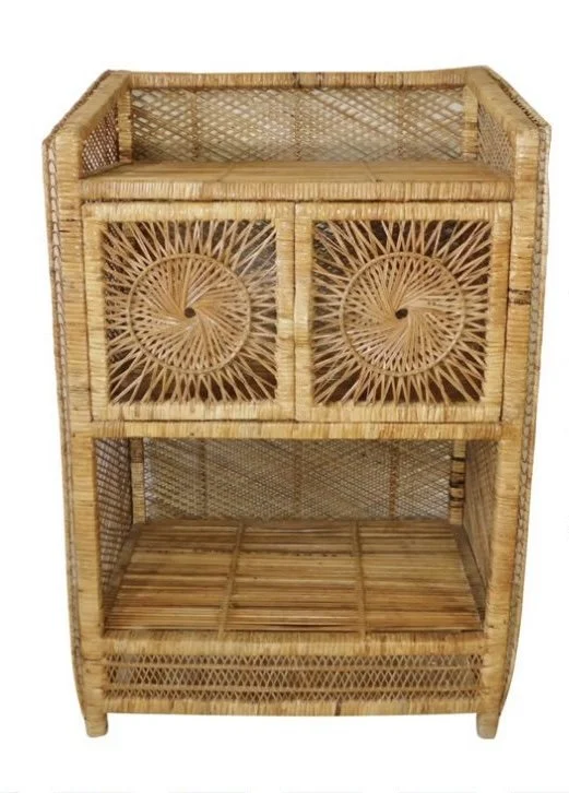 Sunburst Wicker Hutch
