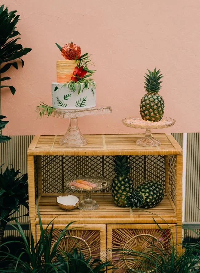 Mini Sunburst Wicker Hutch