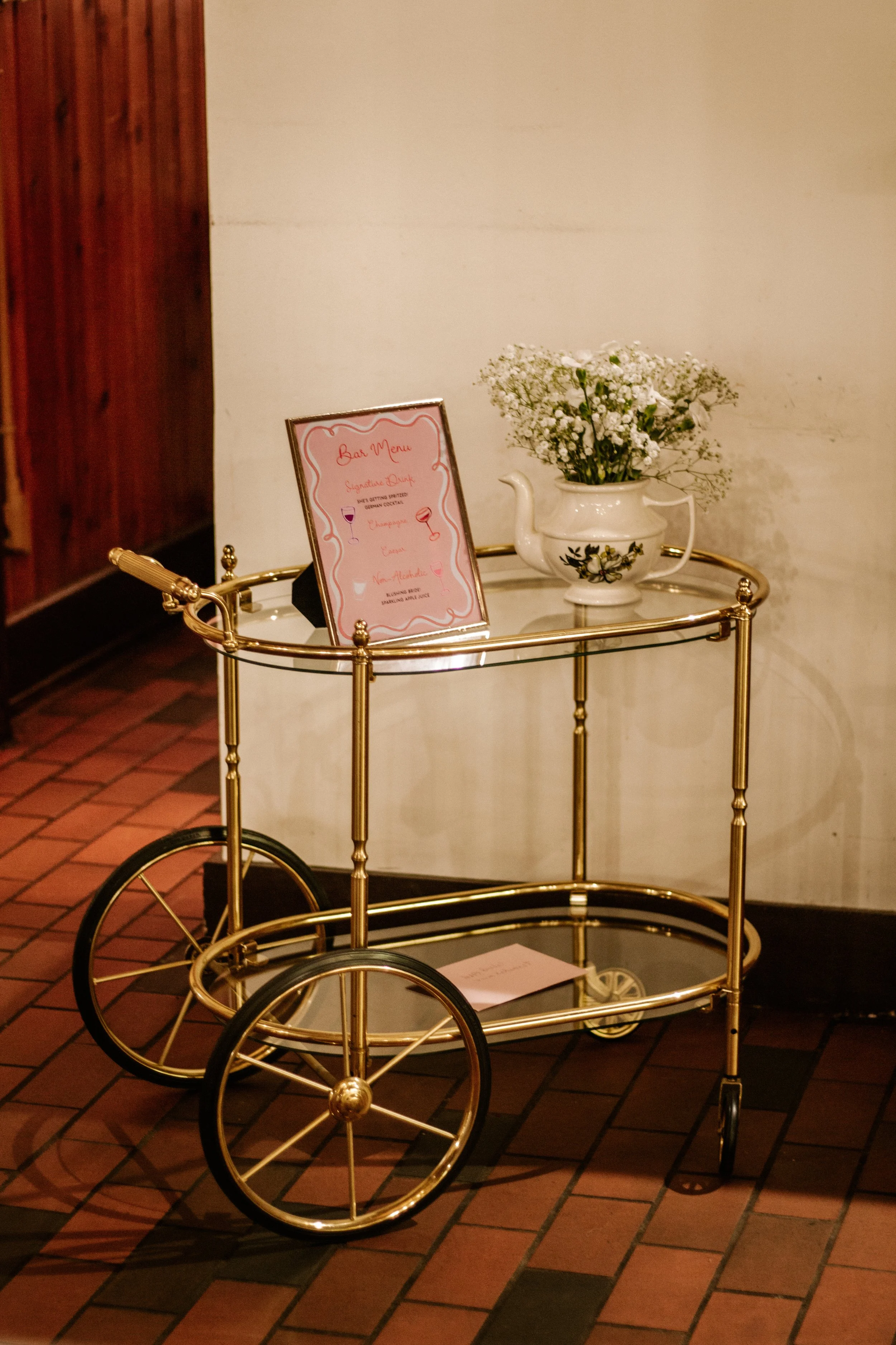 Brass Vintage Bar Cart