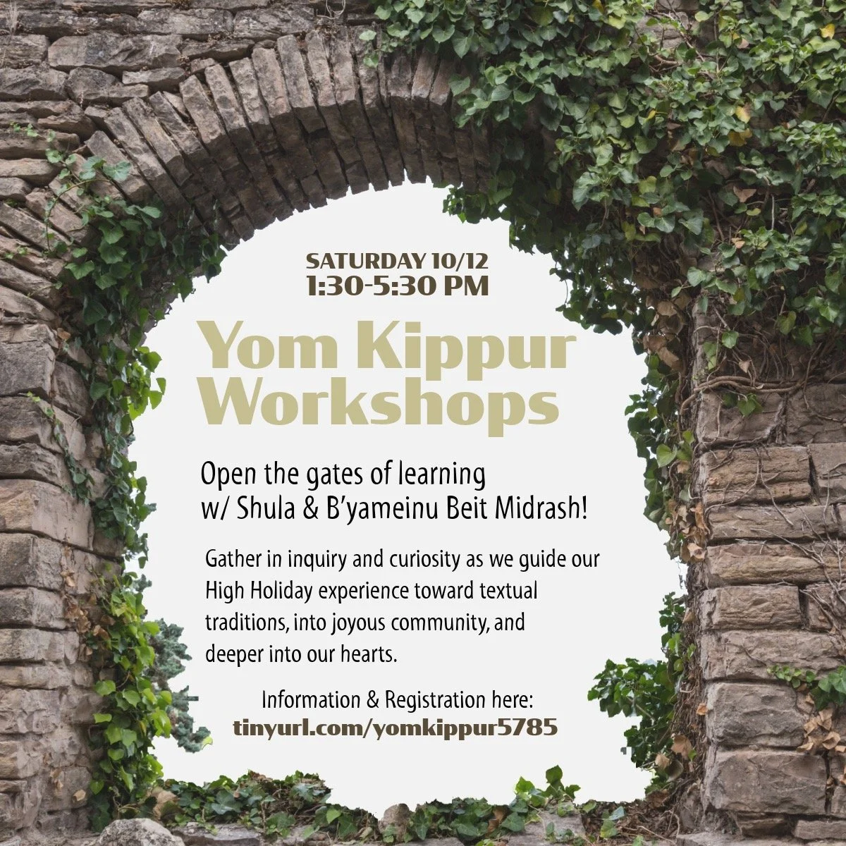 Yom Kippur Workshops