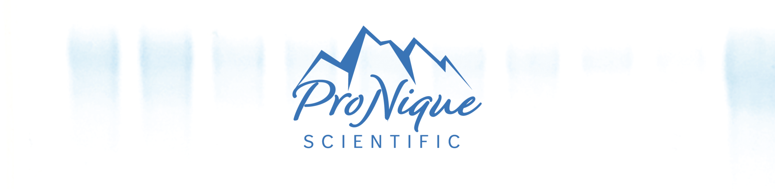 Logo of ProNique Scientific with a mountain peak illustration.