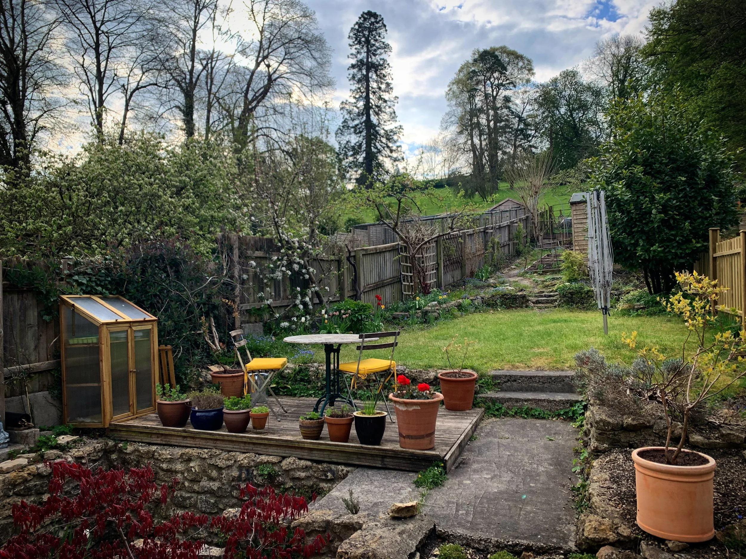 Garden (as seen from bedroom 5), this area includes an apple tree (there are 3 apple trees in total) and a plum tree