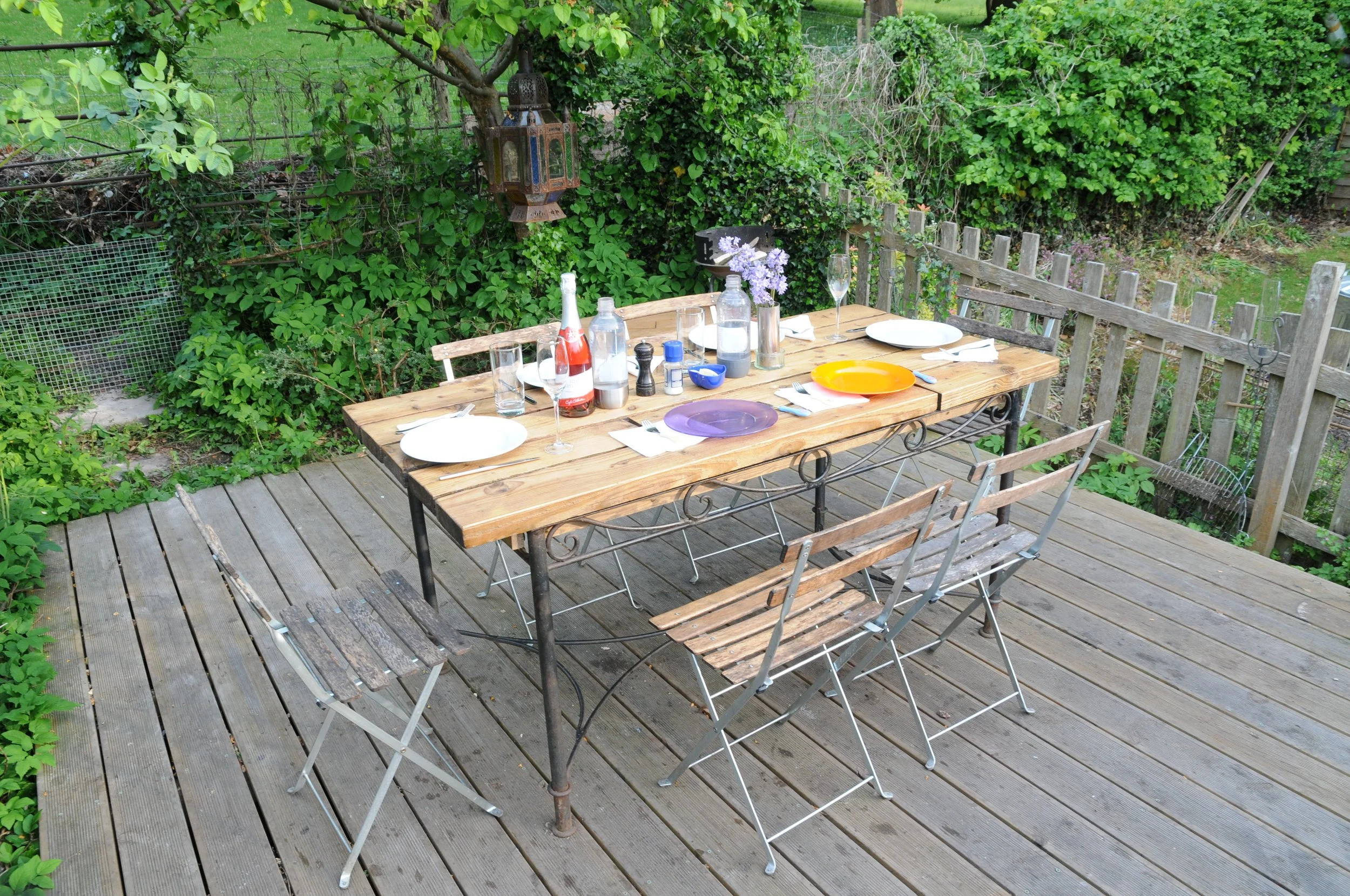 Deck at top of garden (unlike most of Freshford,  Sharpstone and Limpley Stoke this gets evening sun!)