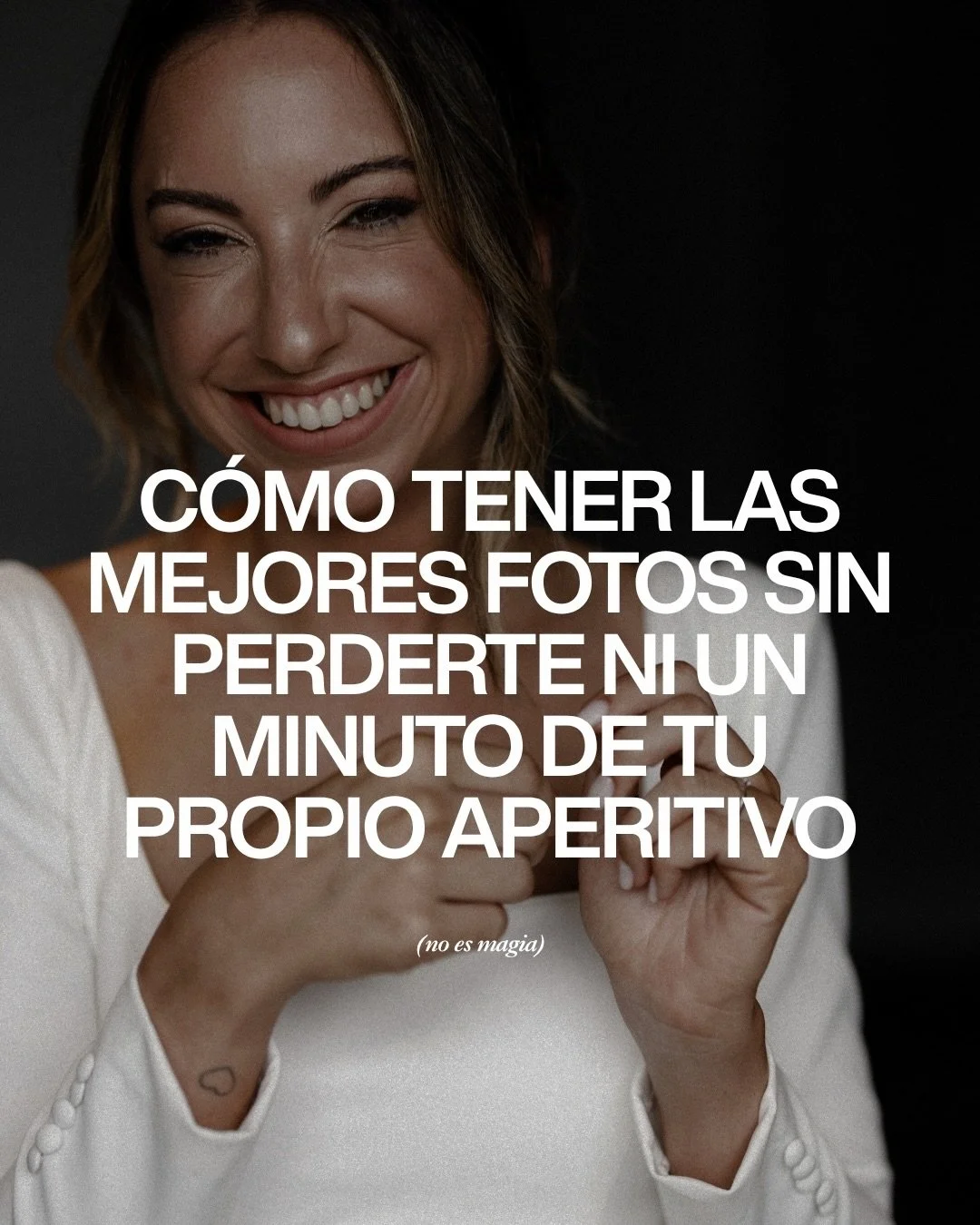 He visto a demasiadas novias perderse el mejor momento de su boda por culpa de una sesi&oacute;n de fotos interminable. 

Como fot&oacute;grafo de bodas, tengo claro que mi trabajo no es robarte tiempo, es darte criterio.

Despu&eacute;s de a&ntilde;