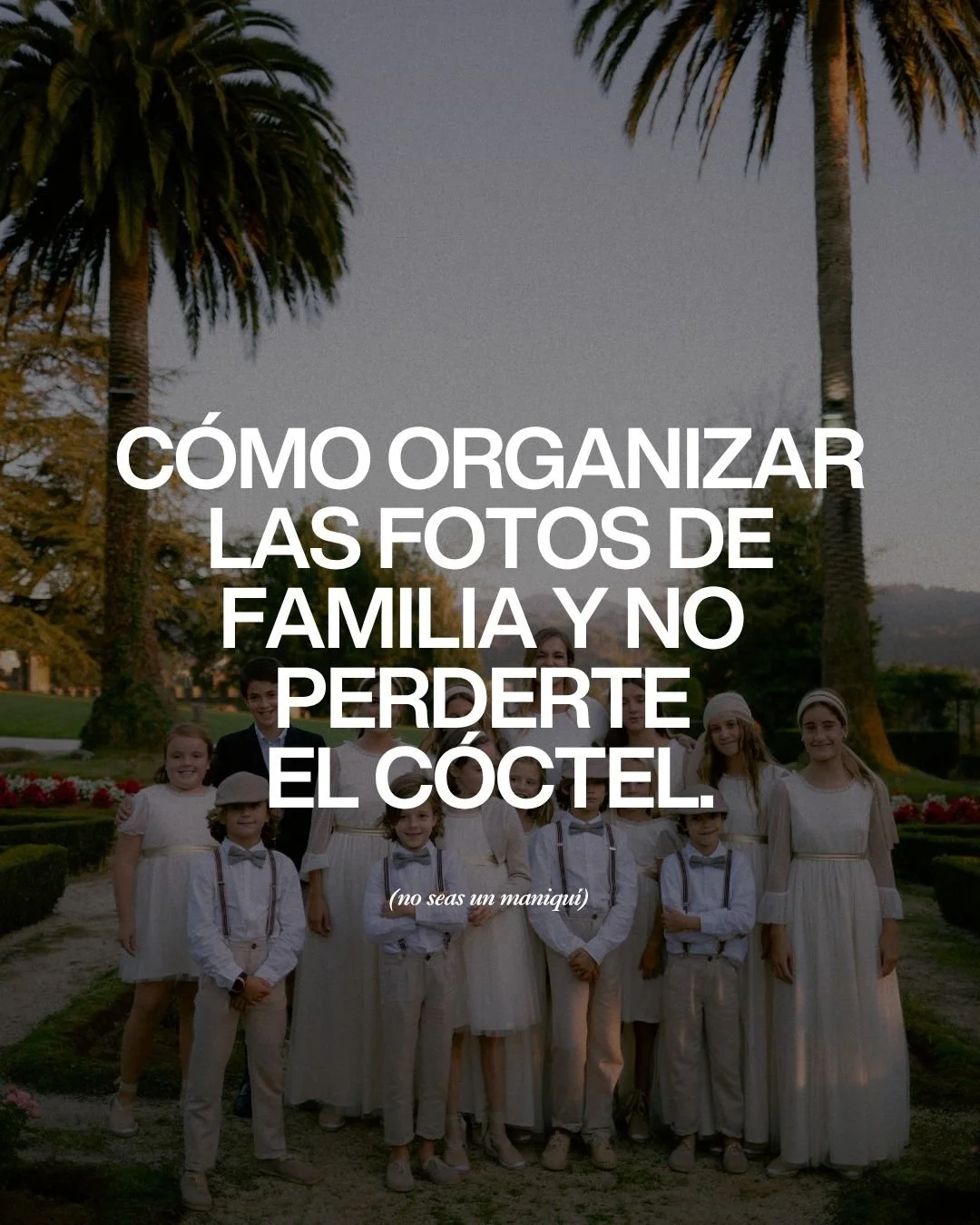 La parte del d&iacute;a que m&aacute;s estr&eacute;s da a las novias no es la ceremonia. 

No es el vestido. No es si va a llover.
Son las fotos de familia.

Y casi siempre el problema no es el fot&oacute;grafo. Es que nadie hab&iacute;a hecho el pla