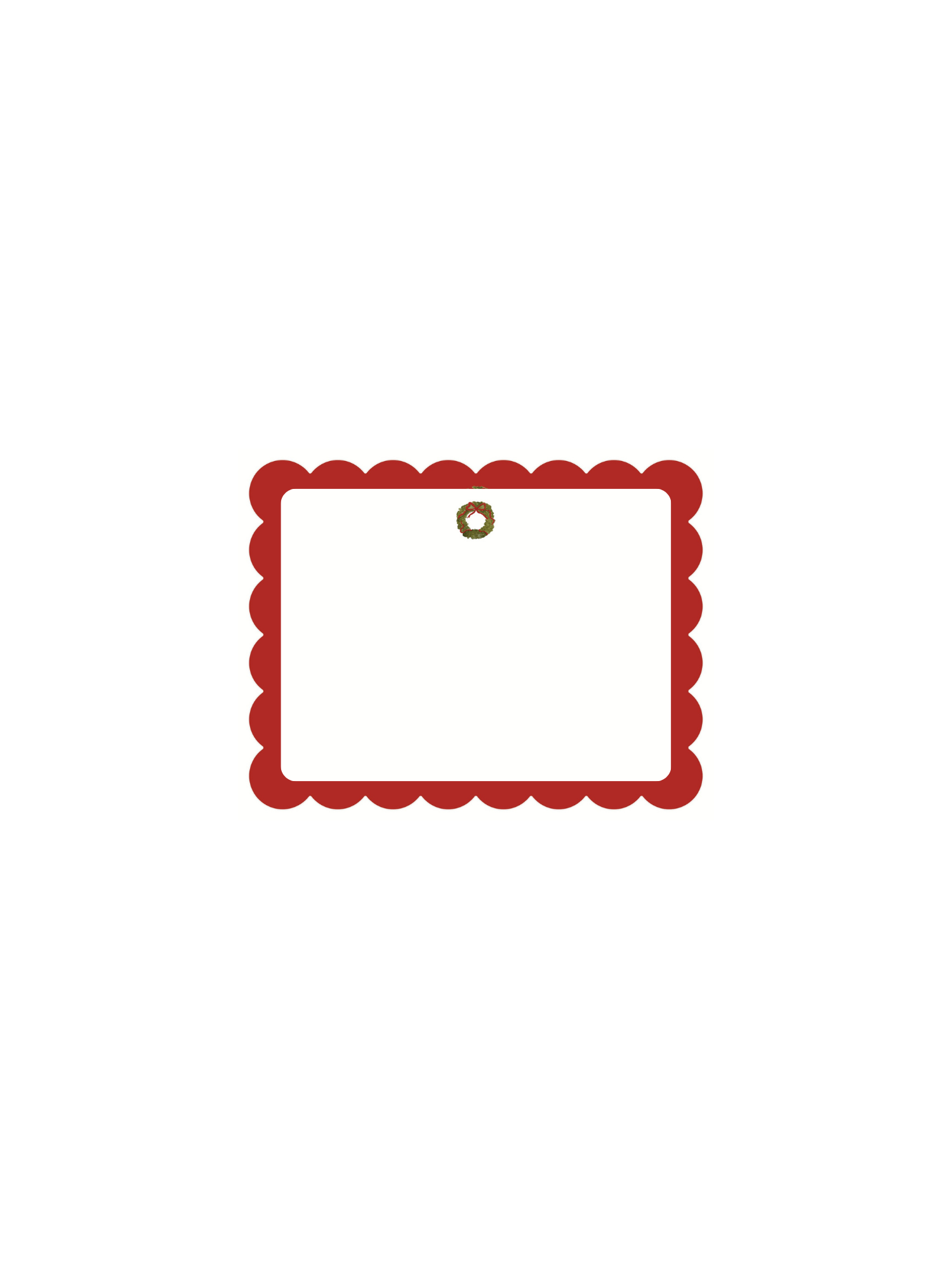 Wreath Scallop Die Cut (red or white)