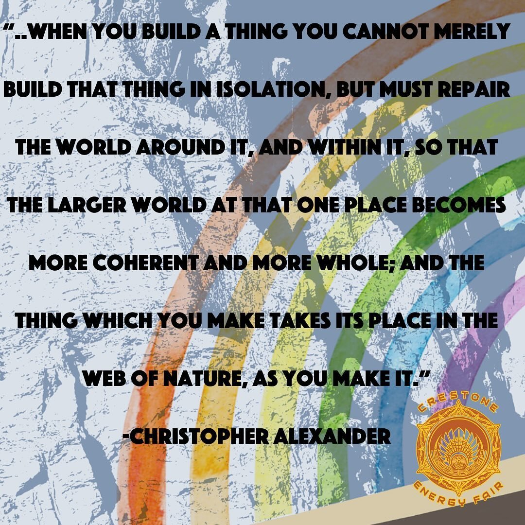 It all comes down to us. Let&rsquo;s be honorable stewards of the earth. &ldquo;&hellip;the thing which you make takes it&rsquo;s place in the web of nature, as you make it&rdquo; #christopheralexander #thetimelesswayofbuilding #buildingwithnature #c