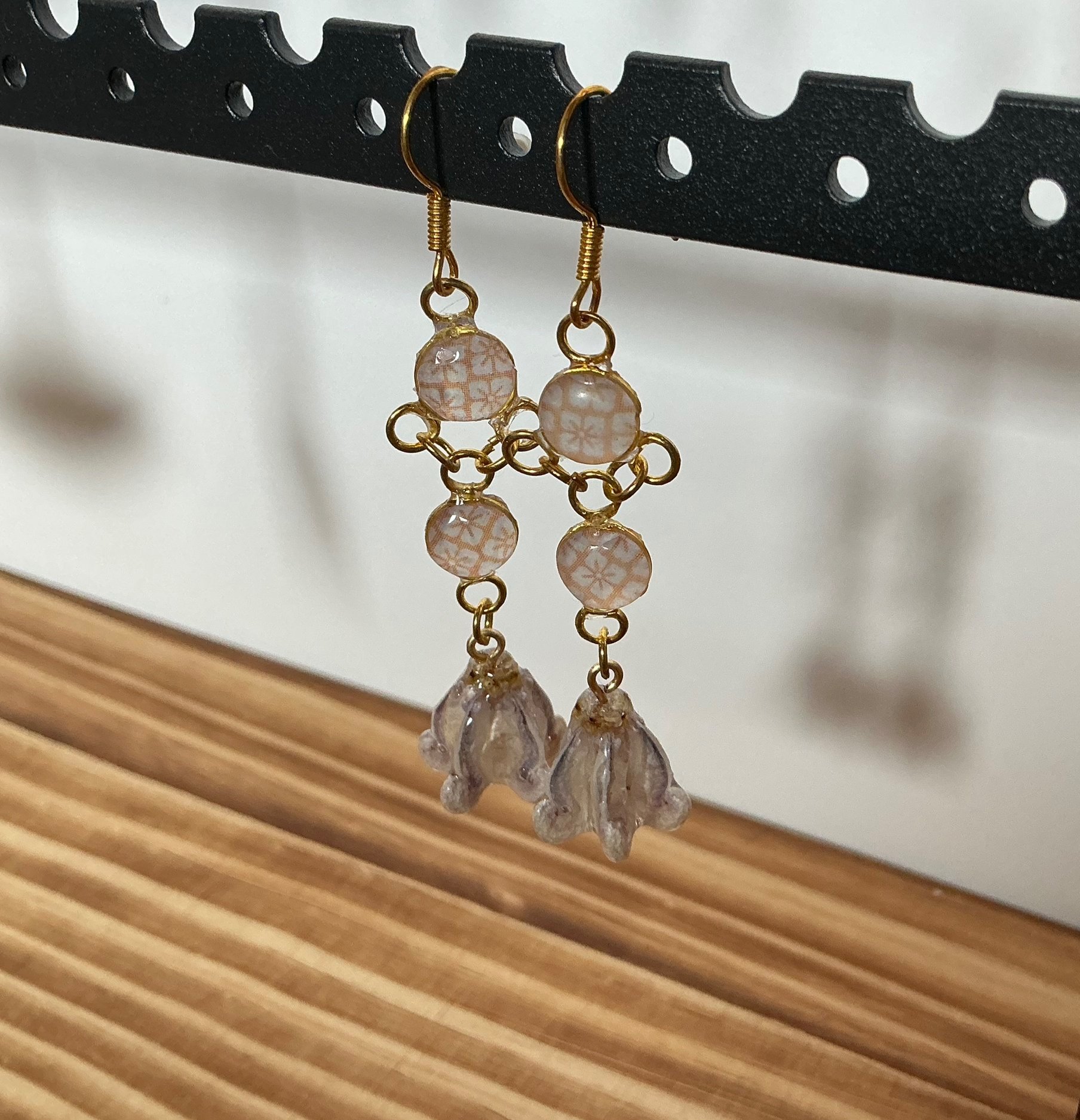 Orange tiered origami paper dangle
