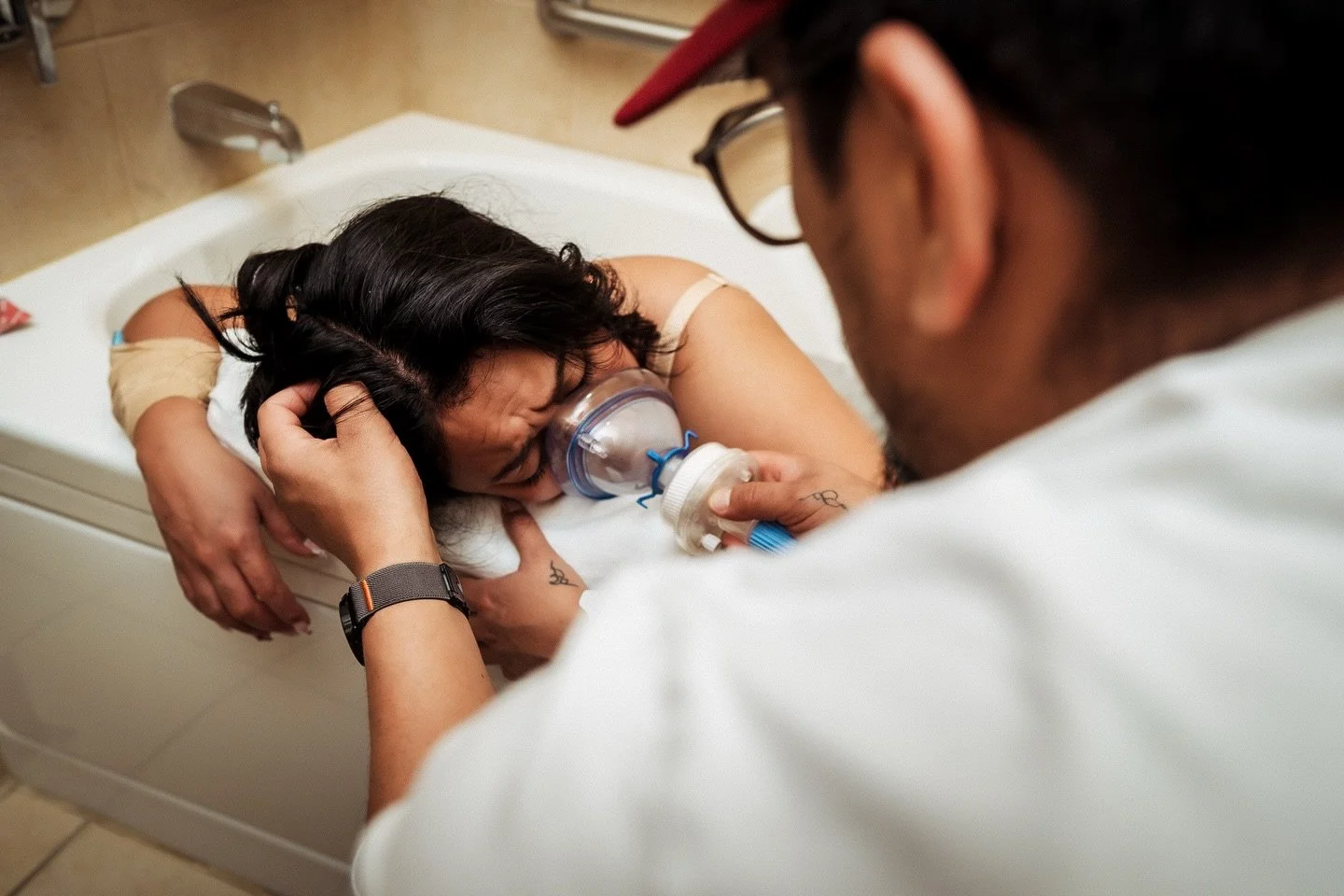 This is what nitrous oxide often looks like. While it doesn&rsquo;t necessarily provide relief from pain, it creates focus and guides your through each breath. A steady inhale, a slow exhale, grounding you back into your body as you surrender to each