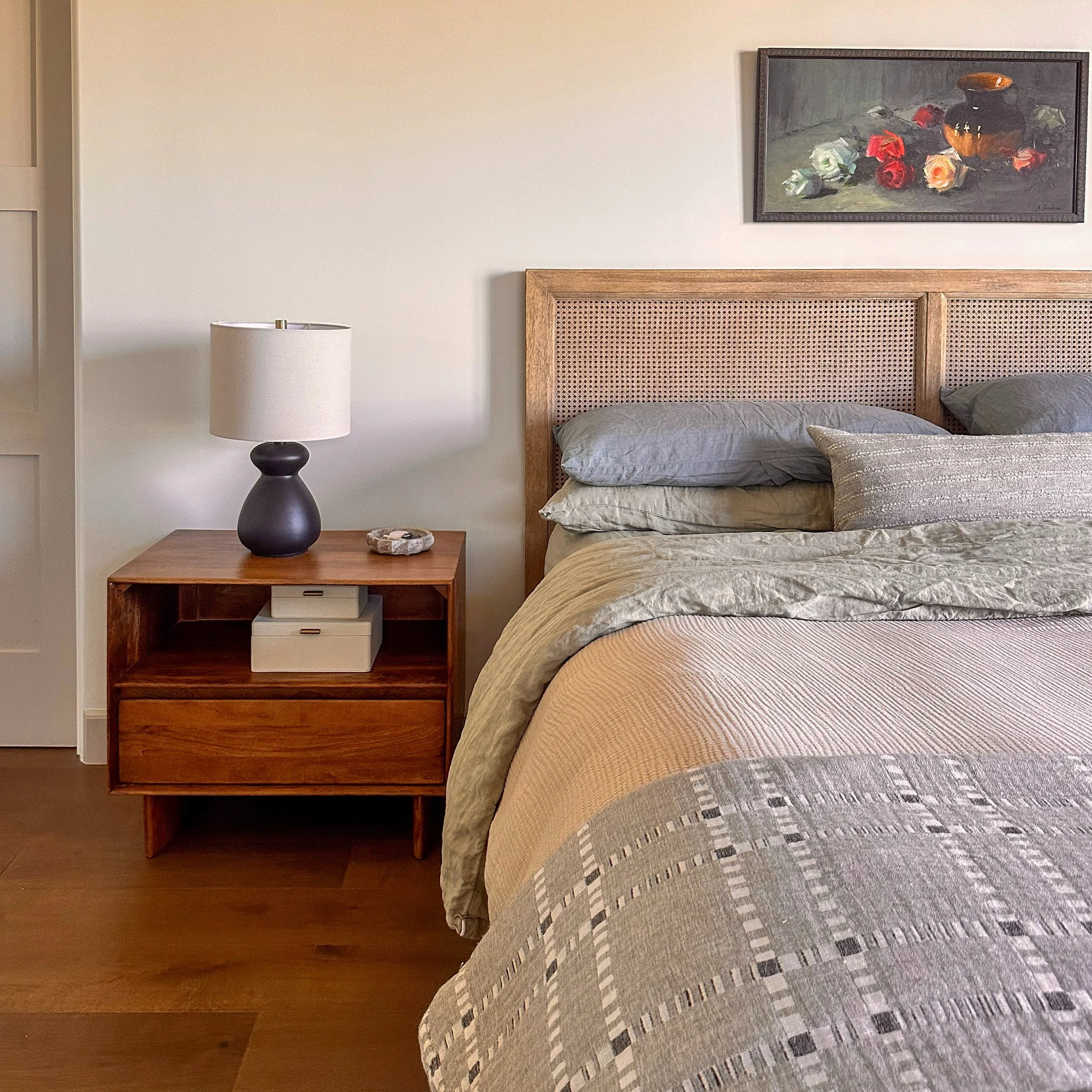 Beautiful bedding doesn&rsquo;t need to be complicated.

Layering soft textures and subtle variations of the same warm tones creates depth and comfort without making the room feel busy. A few thoughtfully chosen pieces can make a bed feel inviting, r
