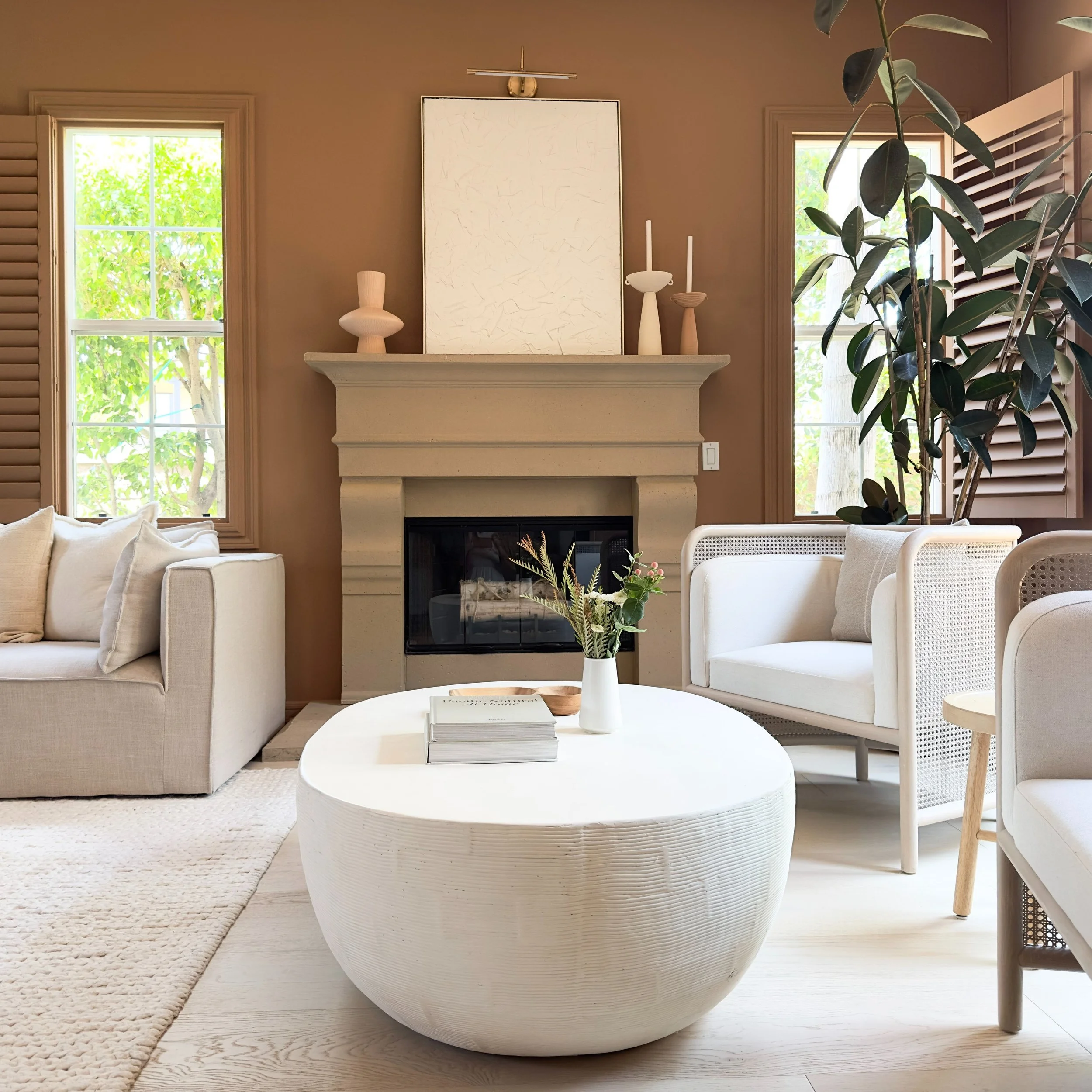 Because this family room sits directly off the front entry, it needed to make a warm first impression while still working for everyday family life.

We created a space that feels polished enough to welcome guests but comfortable enough for children a