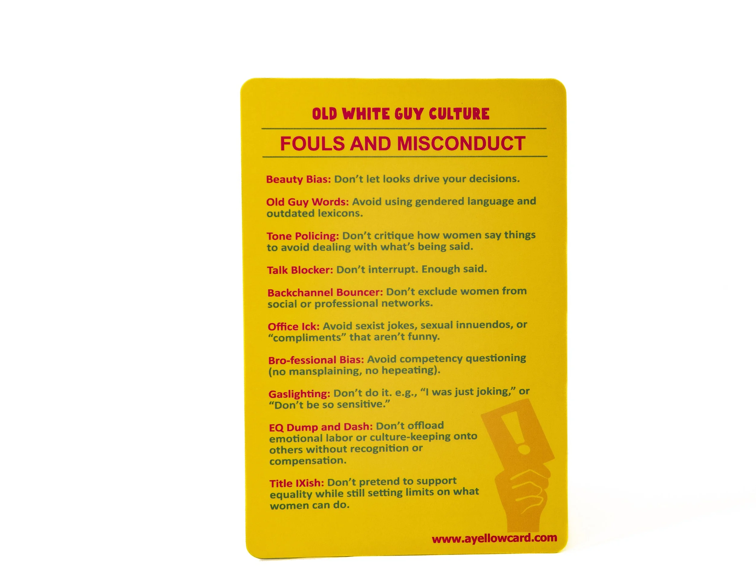 The Yellow Card - Fouls and Misconducts (workplace microaggression cheat sheet)
