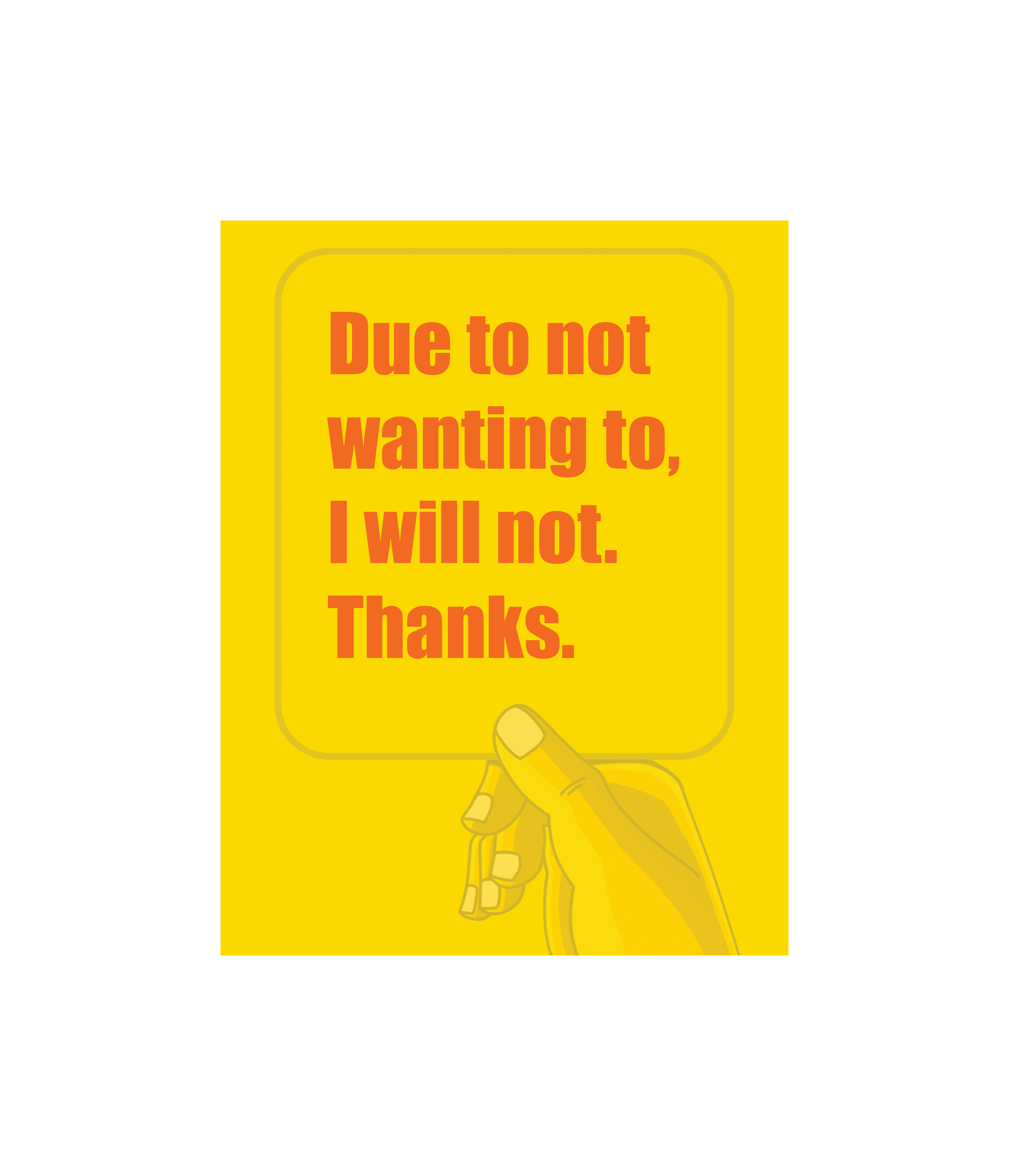 No is a Full Sentence.  Greeting Card