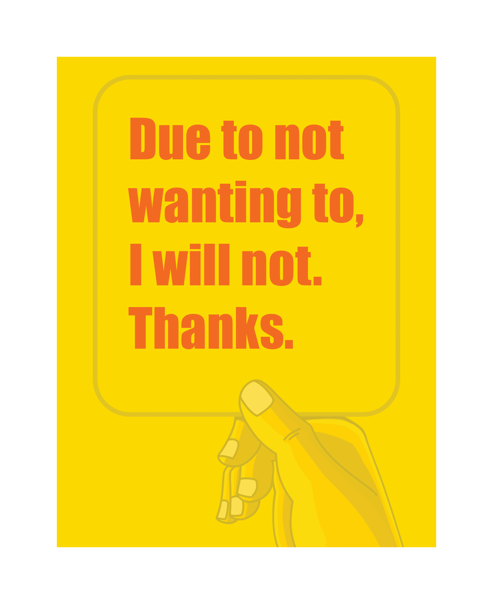 No is a Full Sentence.  Greeting Card