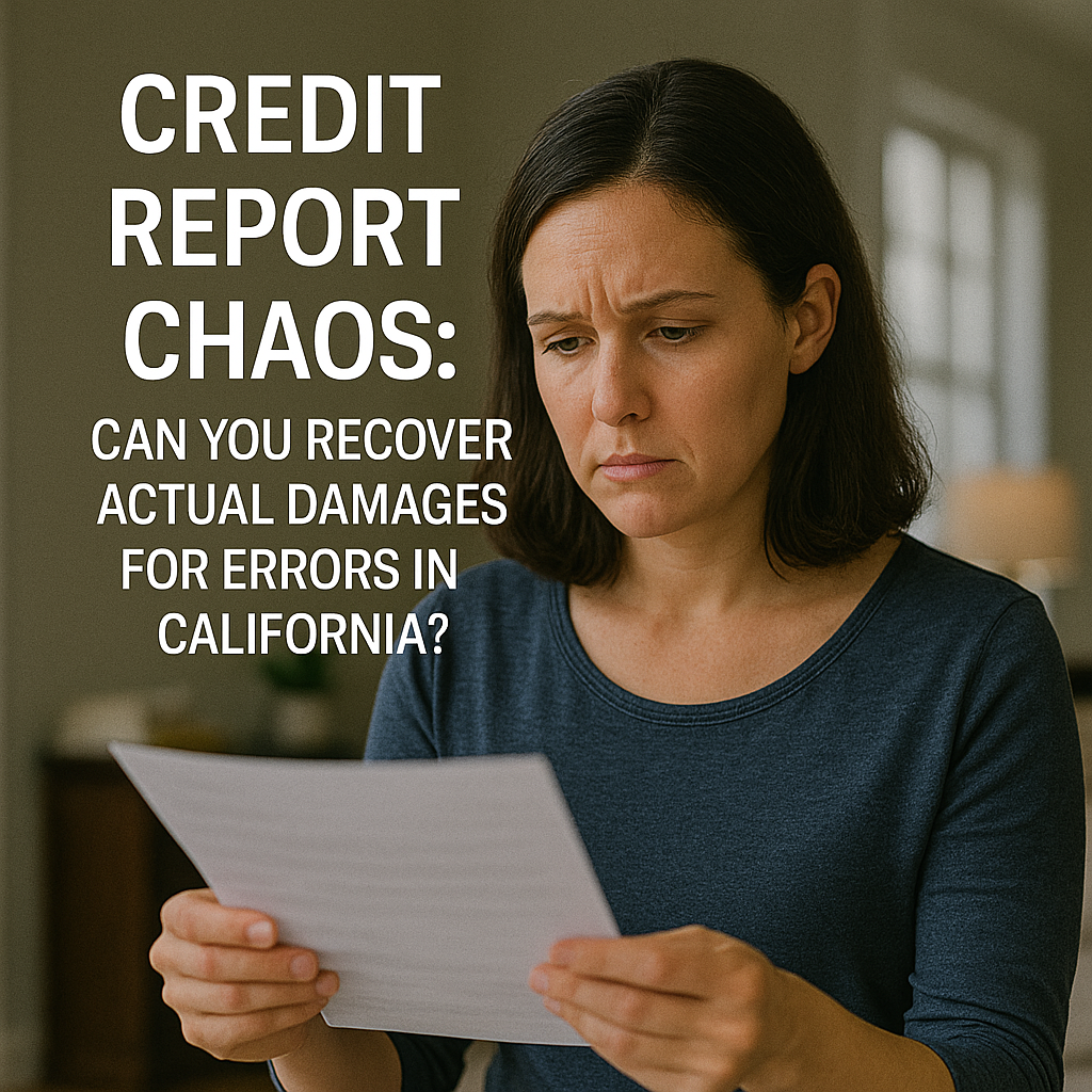 CREDIT REPORT CHAOS — You Can Recover Actual Damages for Errors in California