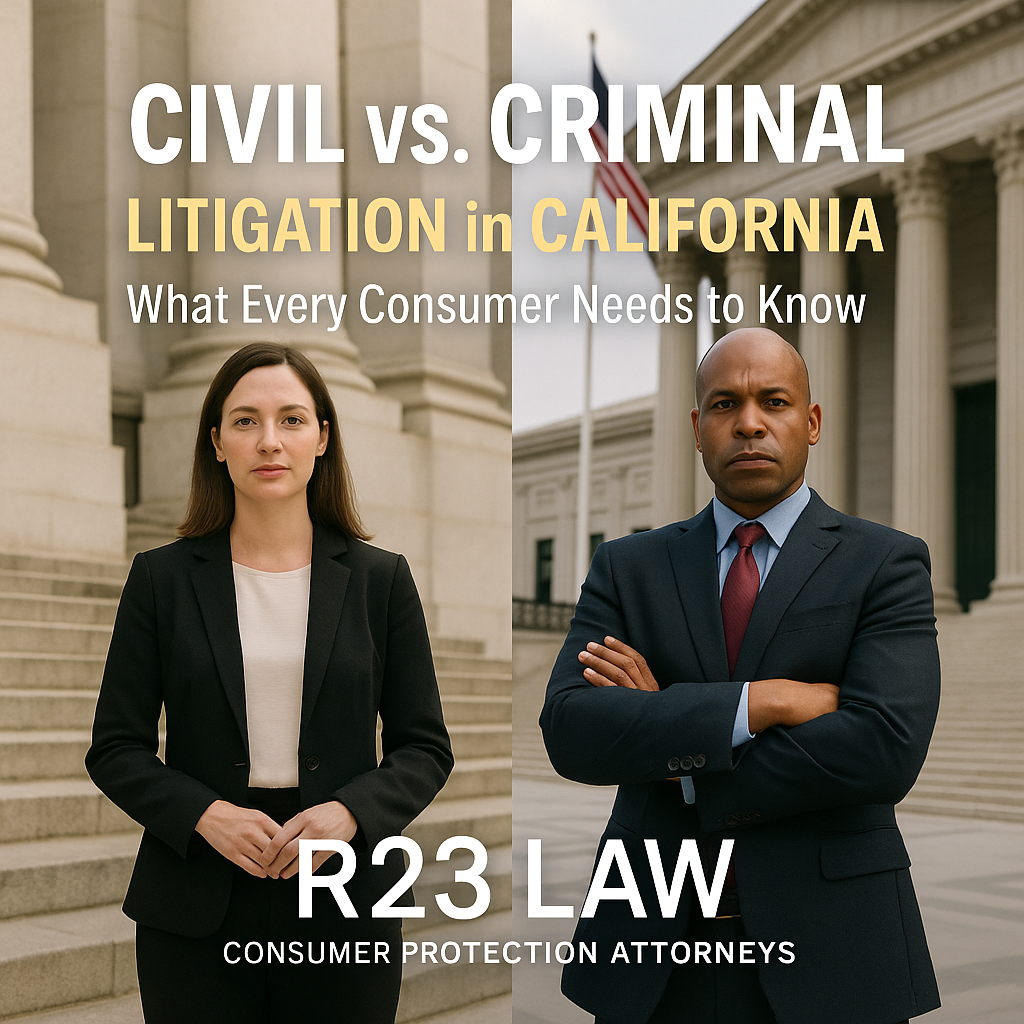 CIVIL vs. CRIMINAL LITIGATION in CALIFORNIA — What Every Consumer Needs to Know