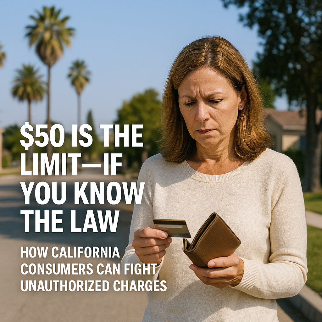 $50 IS THE LIMIT IF YOU KNOW THE LAW — How California Consumers Can Fight Unauthorized Charges