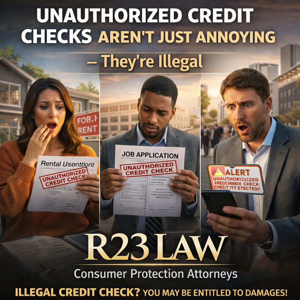 UNAUTHORIZED CREDIT CHECKS AREN’T JUST ANNOYING — They’re Illegal