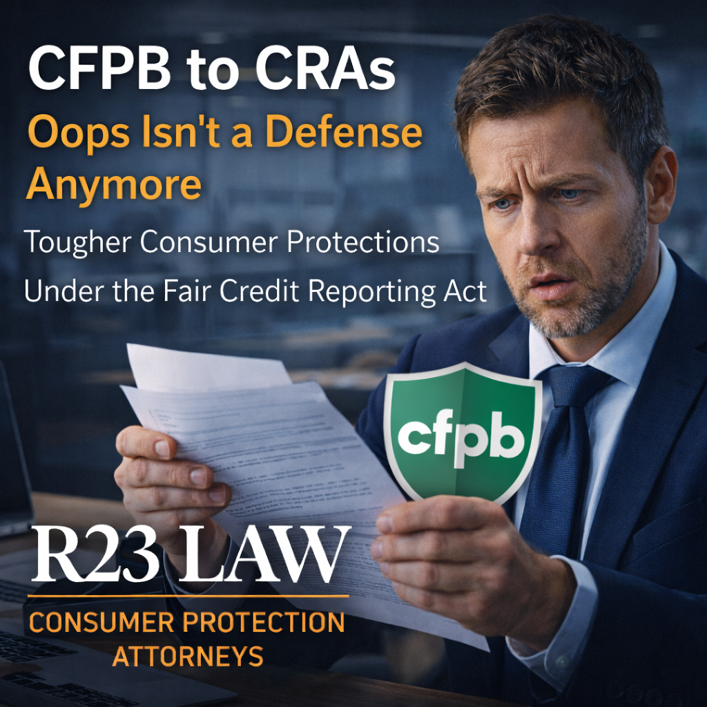 CFPB to CRAs — "Oops" Isn’t a Defense Anymore