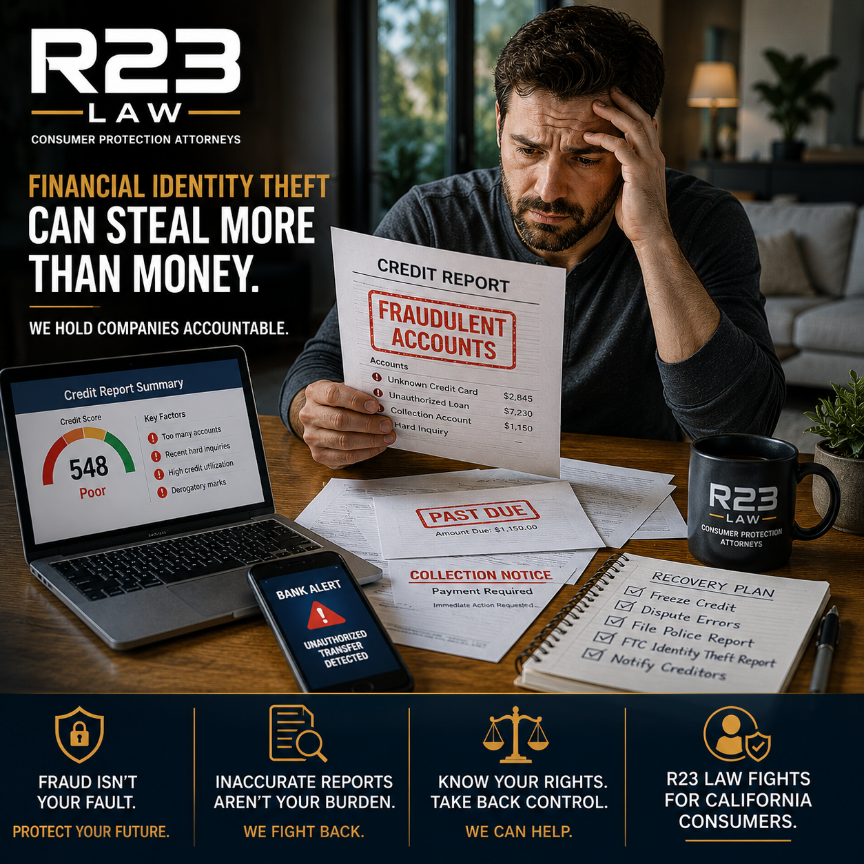 MONEY TRAIL MAYHEM – Financial Identity Theft, False Accounts, And Credit Report Damage In California