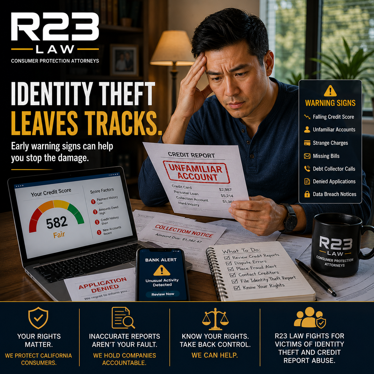 IDENTITY THEFT LEAVES TRACKS – Warning Signs, Credit Report Damage, And Consumer Protection Claims In California