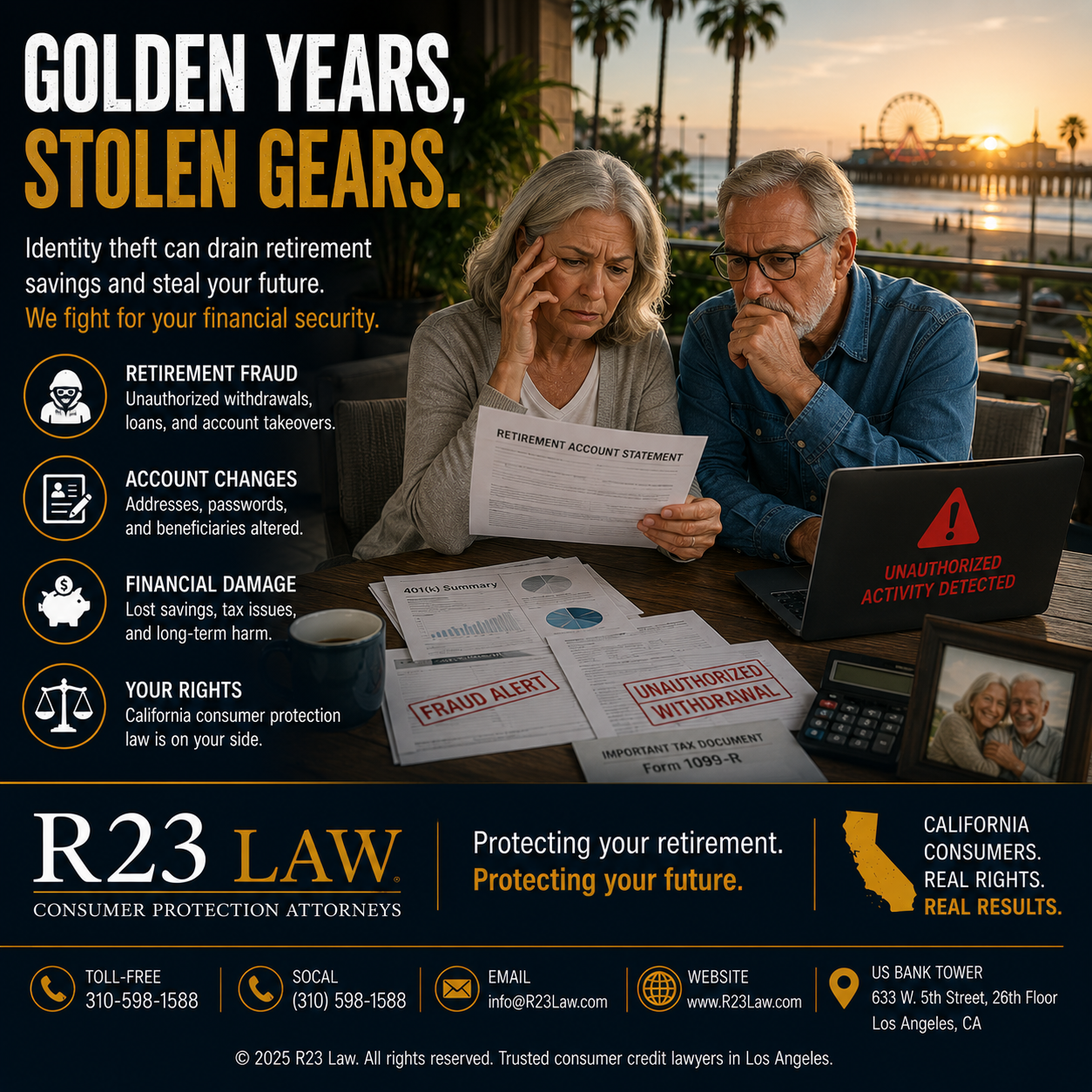 GOLDEN YEARS, STOLEN GEARS – Identity Theft, Retirement Savings Fraud, And California Consumer Protection Claims