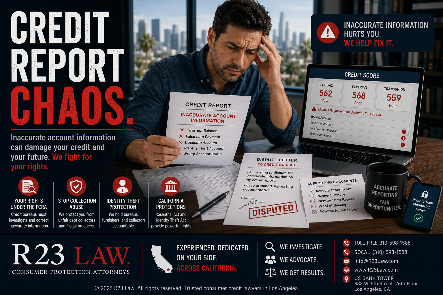 CREDIT REPORT CHAOS – Inaccurate Account Information, Failed Disputes, And California Credit Reporting Claims