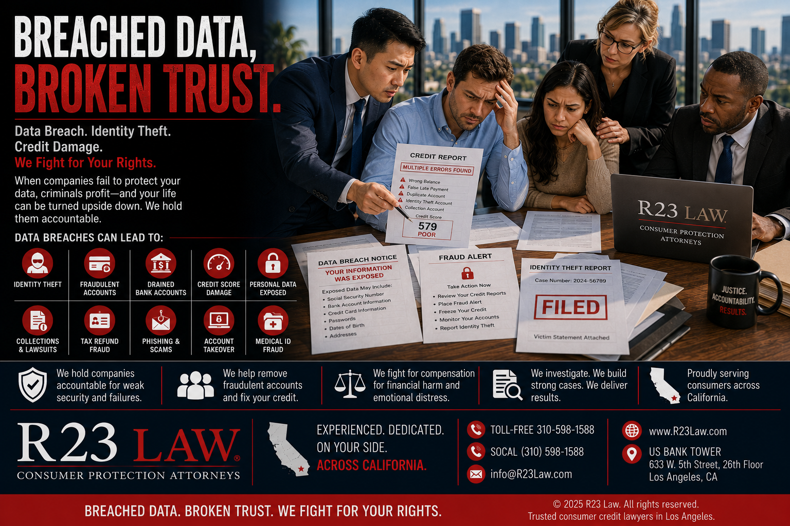 BREACHED DATA, BROKEN TRUST – Data Breach Identity Theft, Credit Damage, And California Consumer Protection Claims