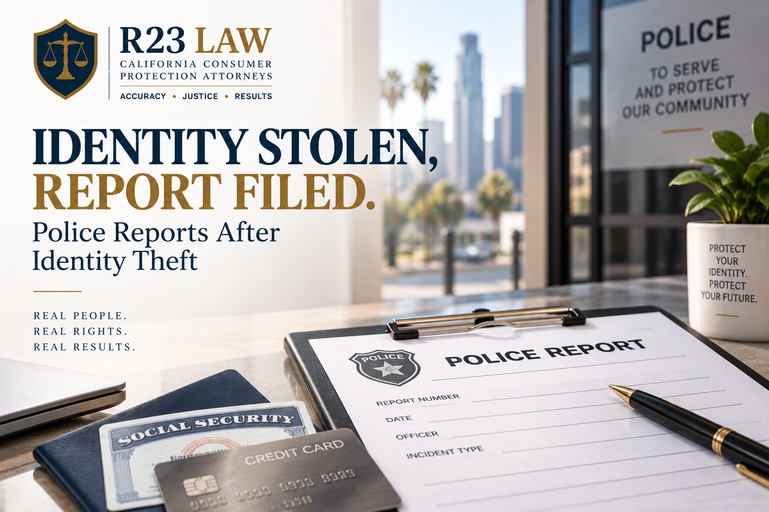 IDENTITY STOLEN, REPORT FILED — Police Reports After Identity Theft