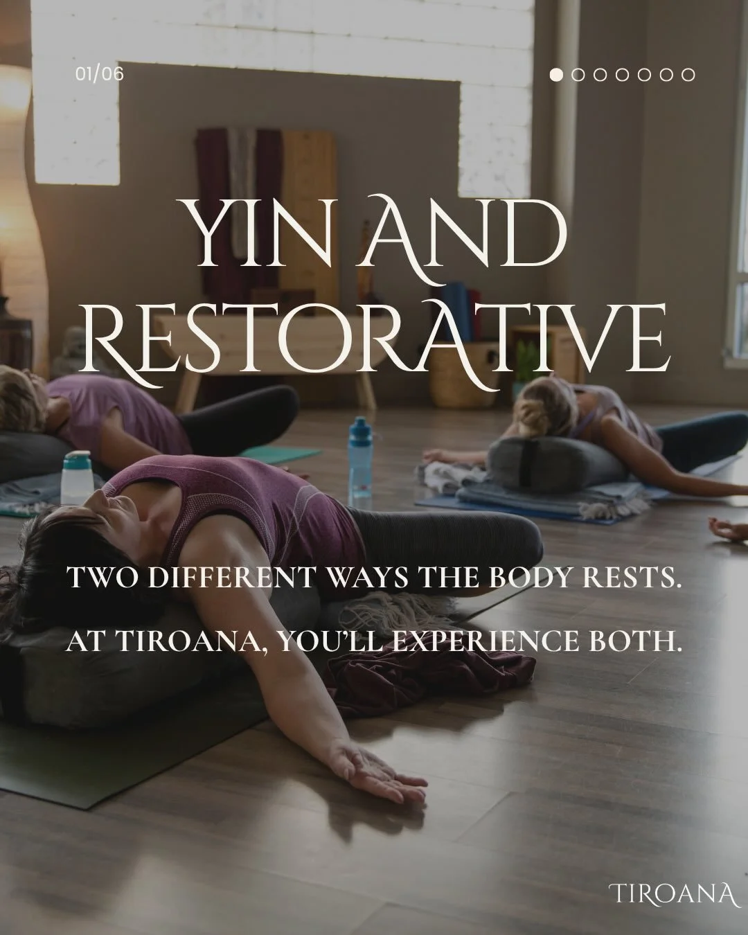 Stillness can feel very different in the body.

Yin and Restorative may look similar &mdash; slow, floor-based, quiet &mdash; but they meet you in different ways.

Yin asks you to stay with sensation and notice your response.
Restorative allows the b