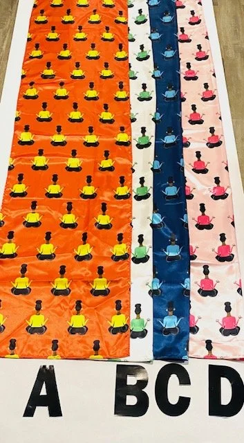 Long Satin Scarves- Meditation Prints