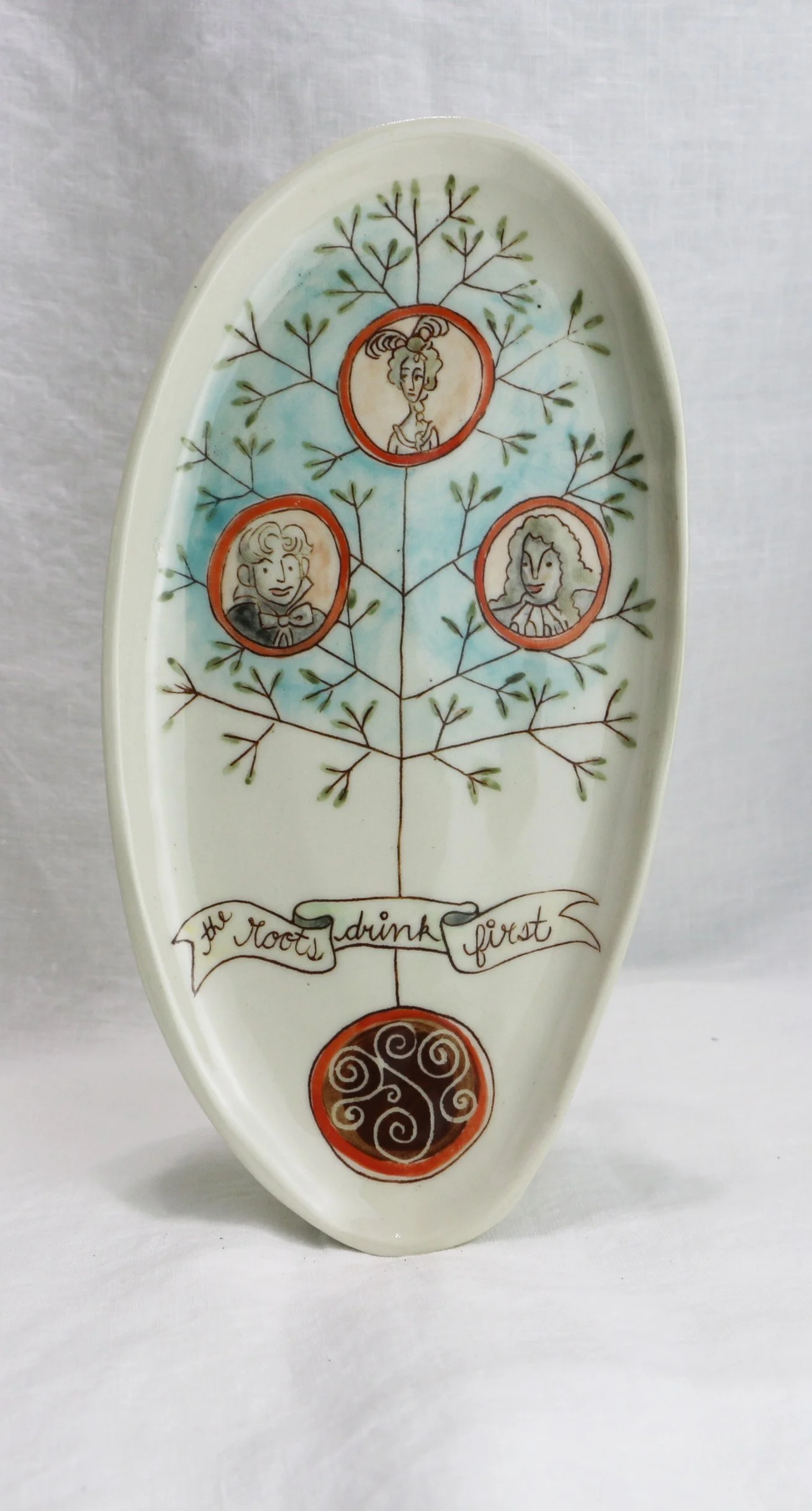 Plate: 'The Roots Drink First'