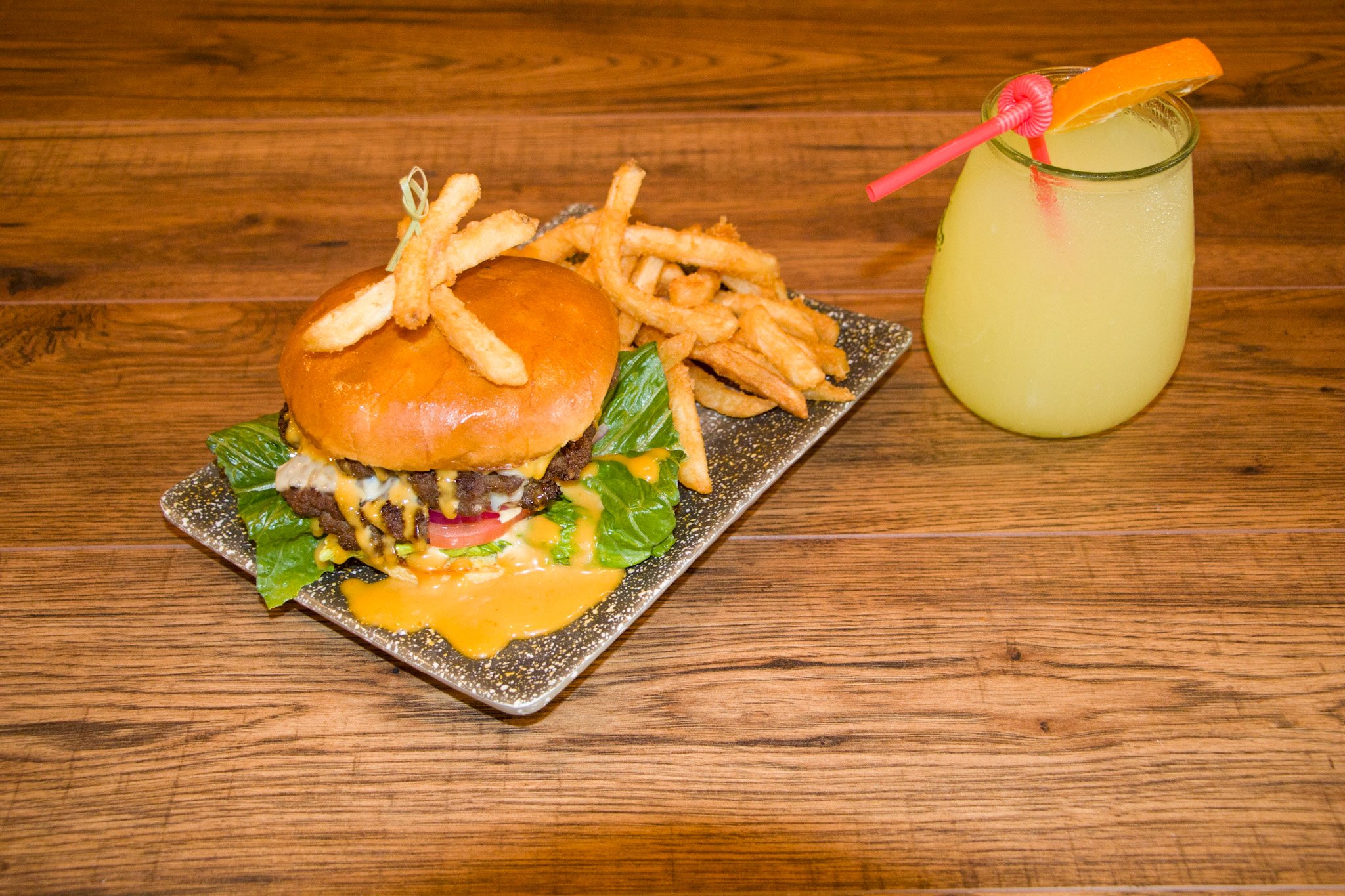 Cheeseburgers with Fries and Homemade Lemonade