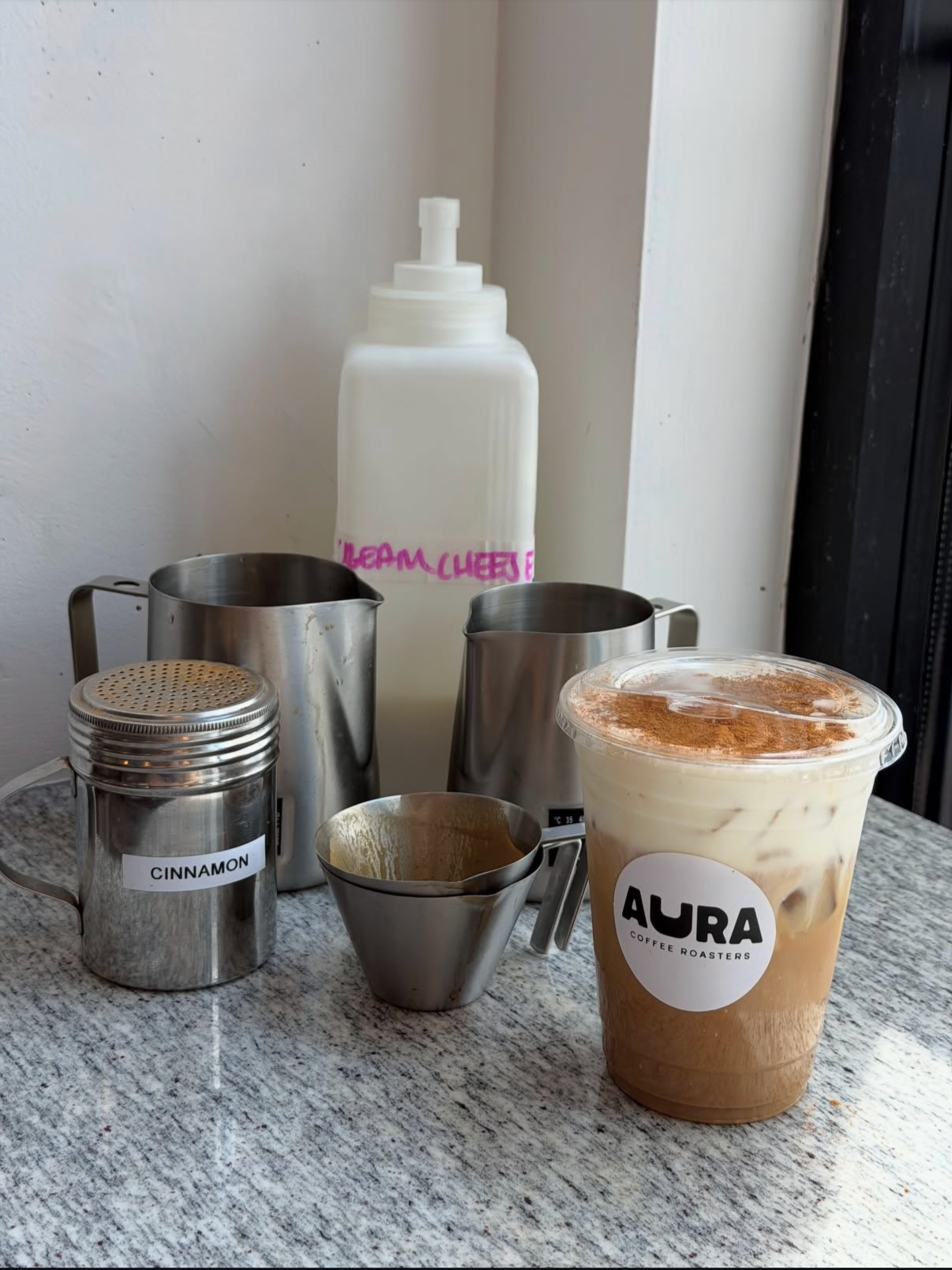 "Here's a look at what goes into our new carrot cake latte!" - Aura Coffee Roasters Instagram