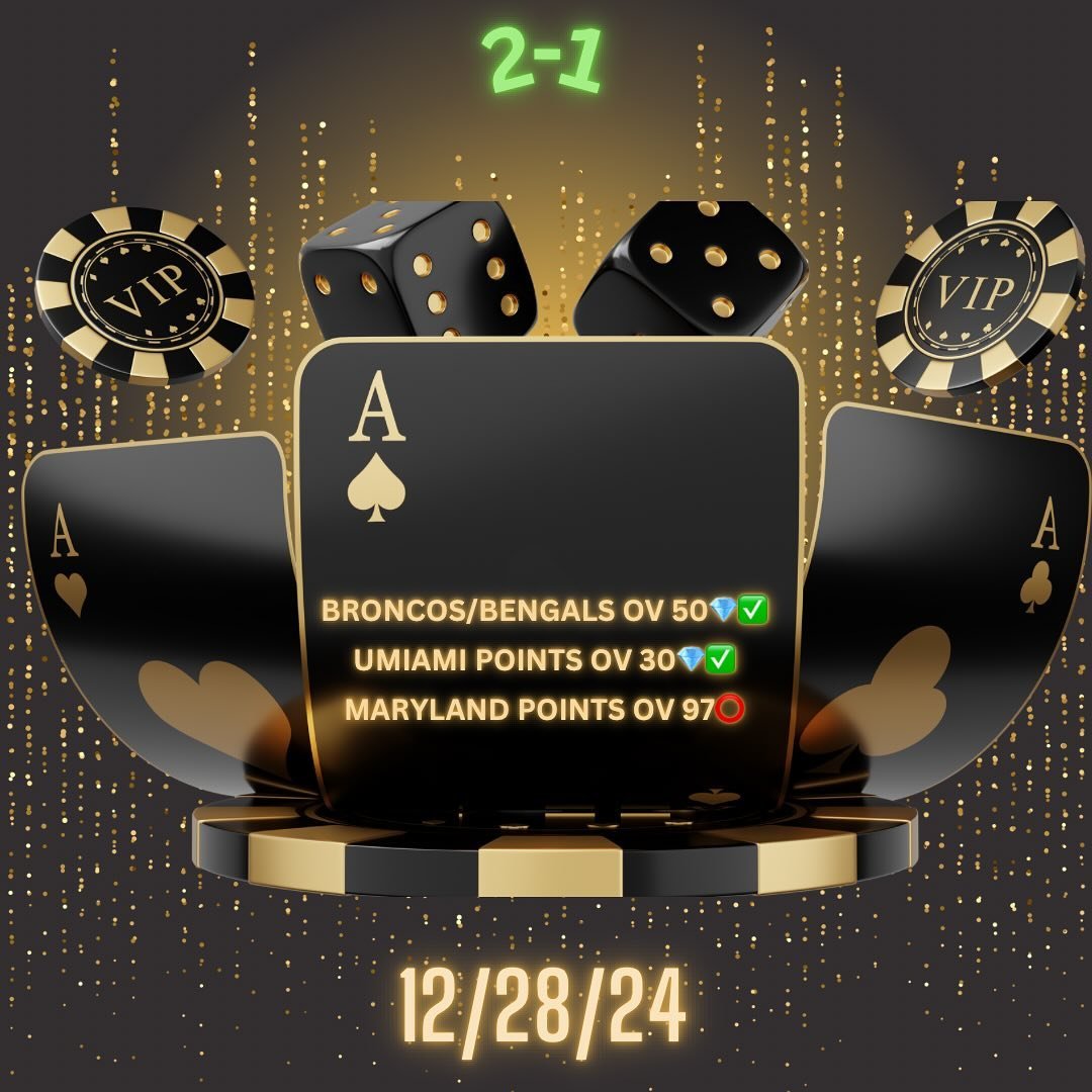 ACE&spades;️ strikes gold with another DIAMOND EXCLUSIVE SWEEP (2-0)💎💎✅✅. Make that 9 straight winners and an incredible 26-5 DIAMOND 💎 RUN . No other capper is doing what we doing right now , absolute mayhem💰💰💰💰

🔸148-59 DIAMOND Exclusive 💎